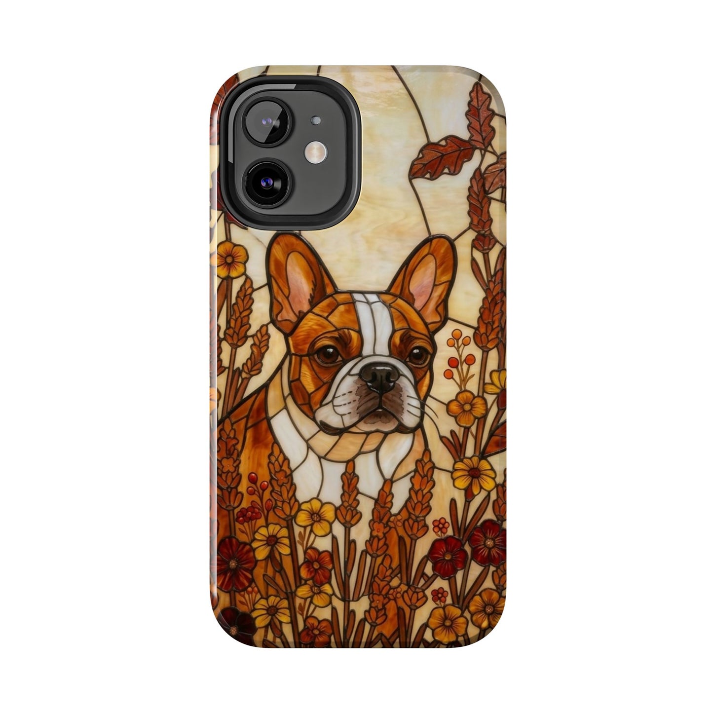 Frenchie Stained Glass Style Tough Case — Autumn Warmth Theme