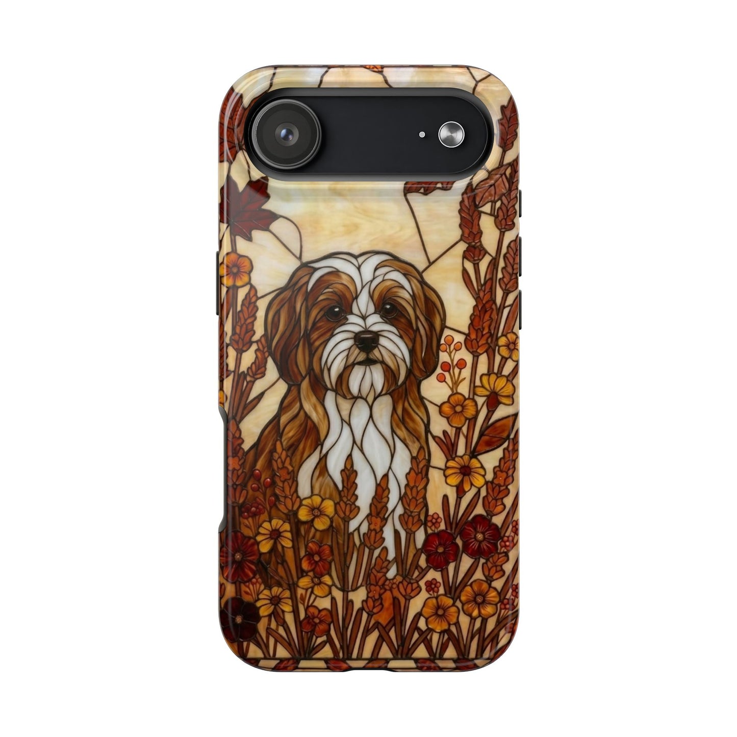 Maltese Stained Glass Style Tough Case — Autumn Warmth Theme