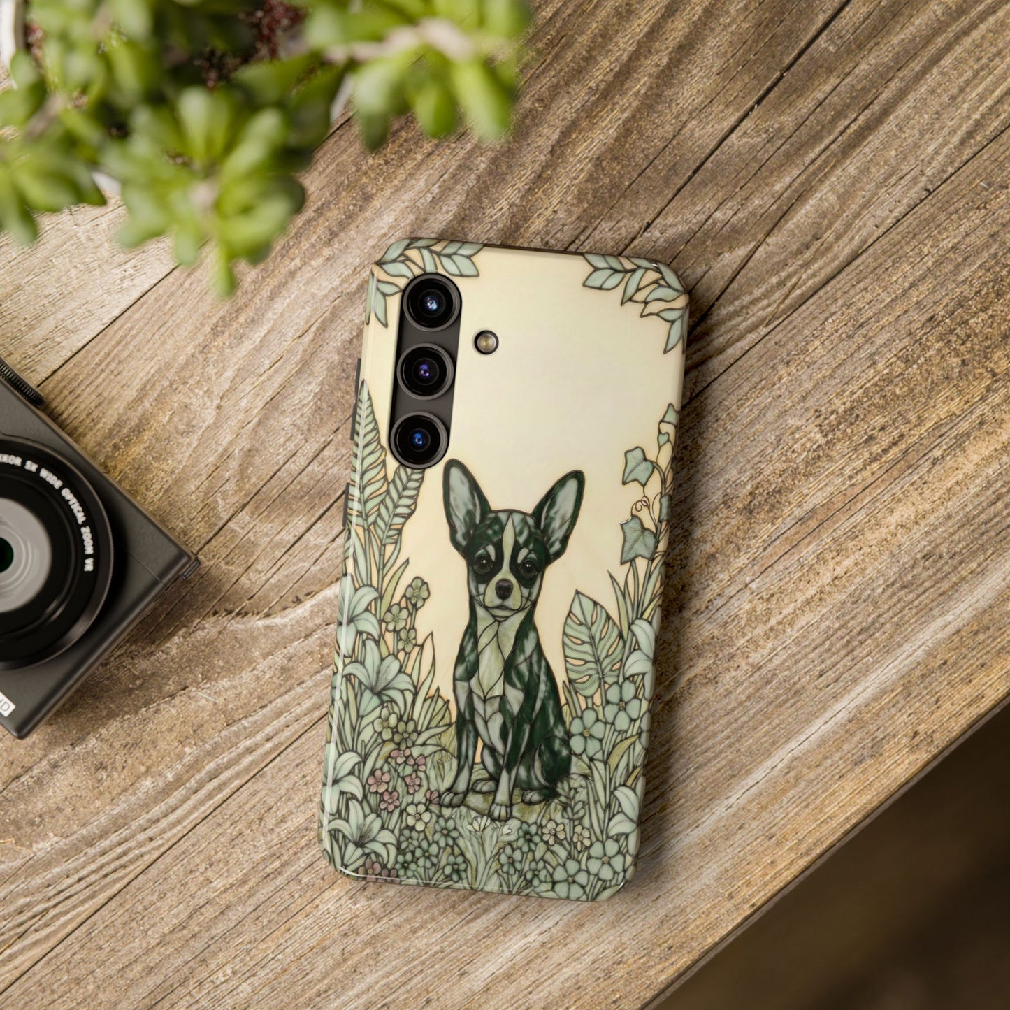 Chihuahua Stained Glass Style Tough Case — Wise & Wild Theme