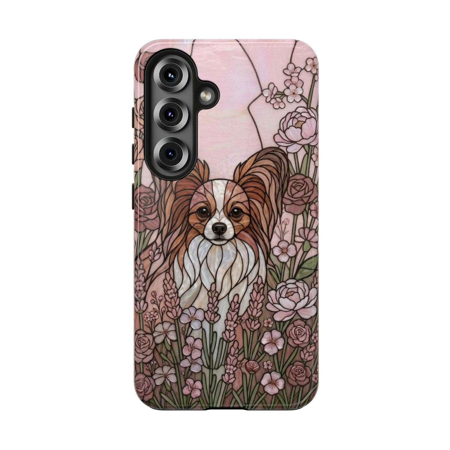 Papillon Stained Glass Style Tough Case — Rose Garden Theme