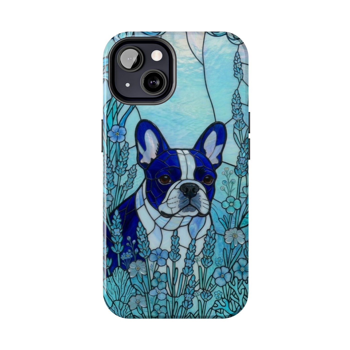 Frenchie Stained Glass Style Tough Case — Ocean Theme