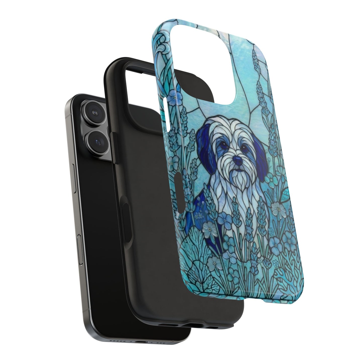 Maltese Stained Glass Style Tough Case — Ocean Blue Theme