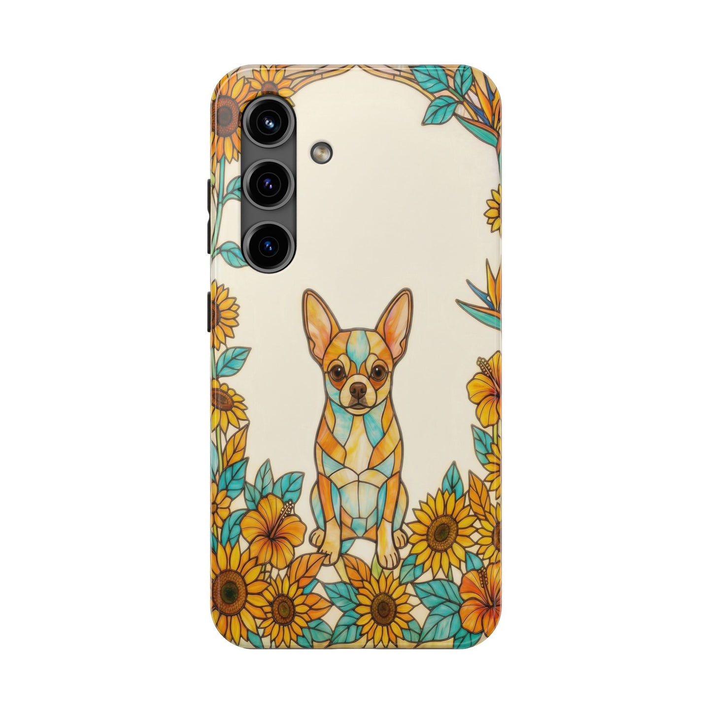 Chihuahua Stained Glass Style Tough Case — Sun & Joy Theme