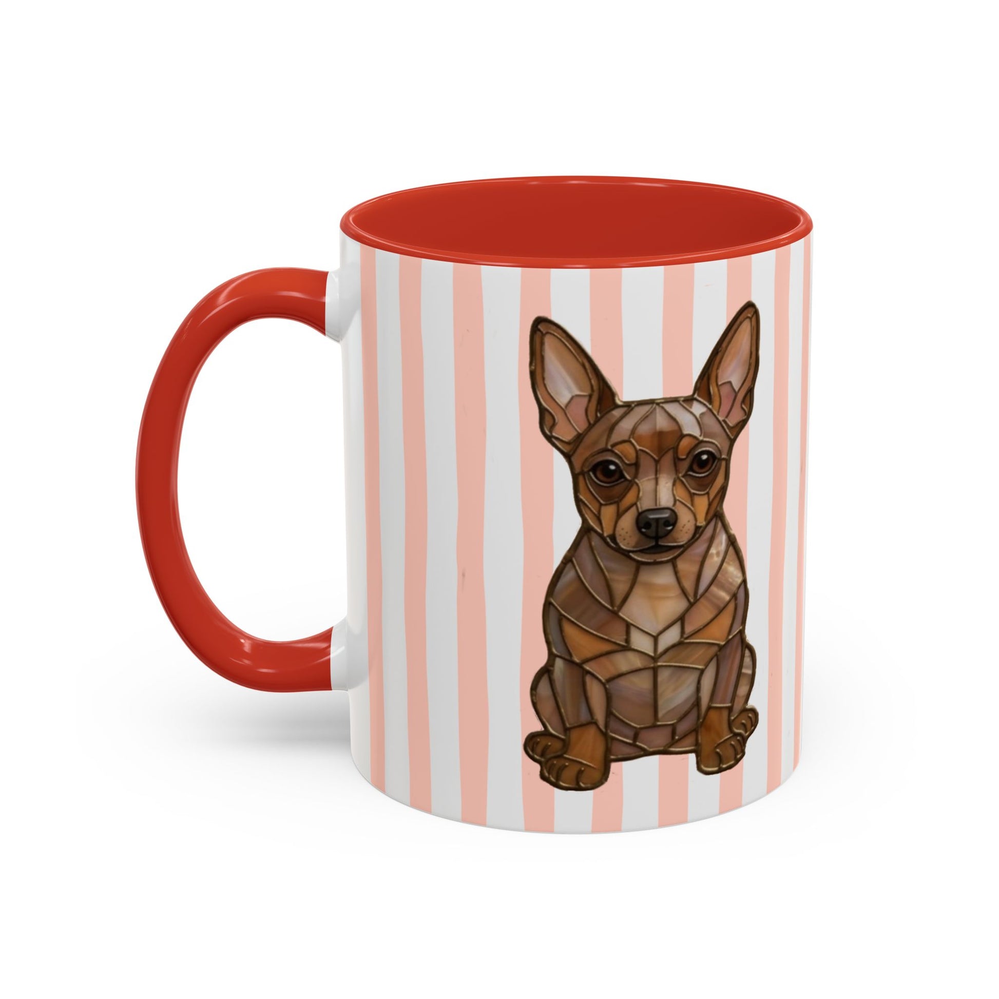 Mug with a dog illustration on a white background