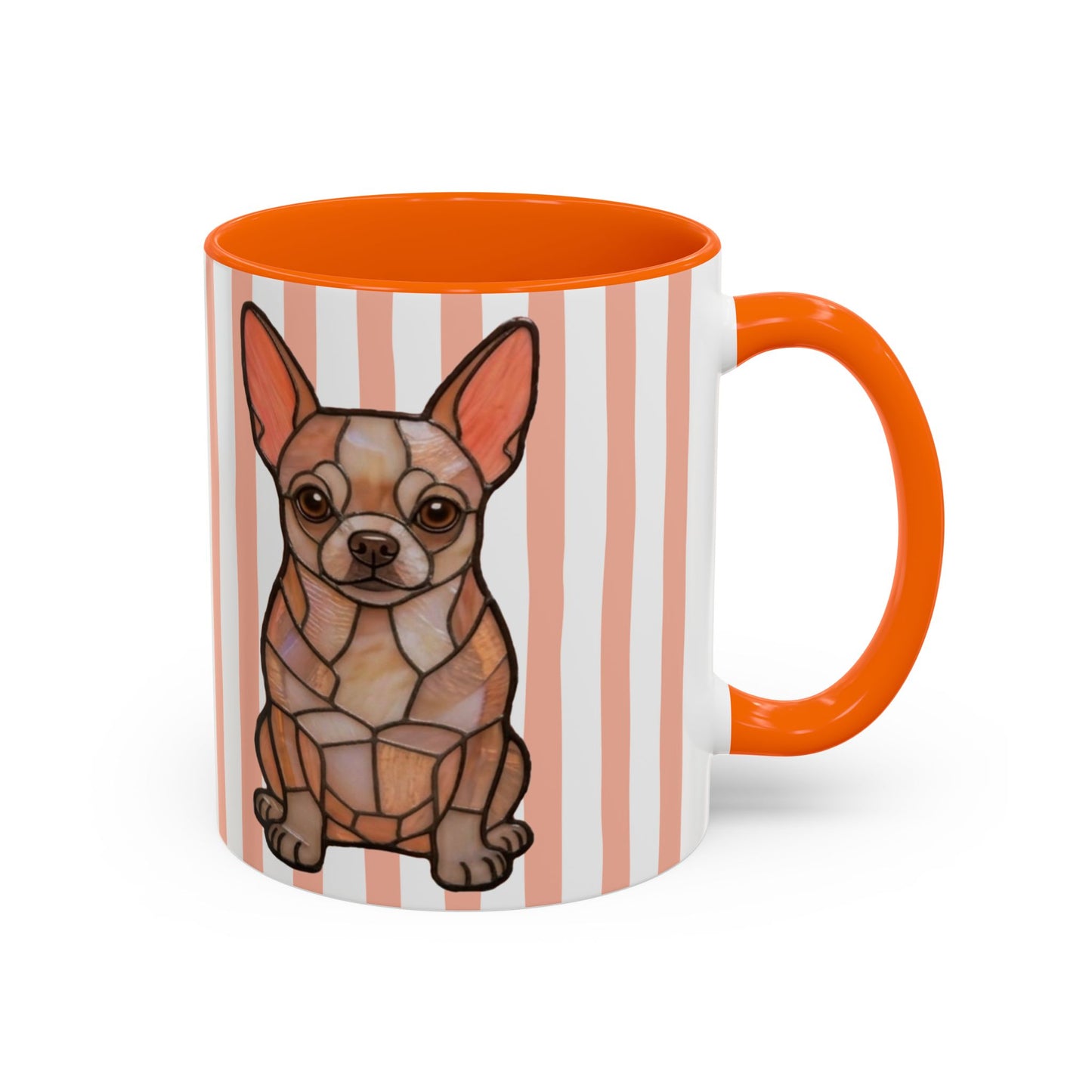 Cute light Orange Striped Chihuahua Ceramic Cup
