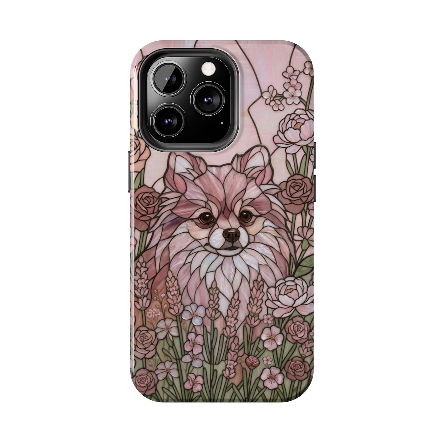 Shih Tzu Stained Glass Style Tough Case — Rose Garden Theme