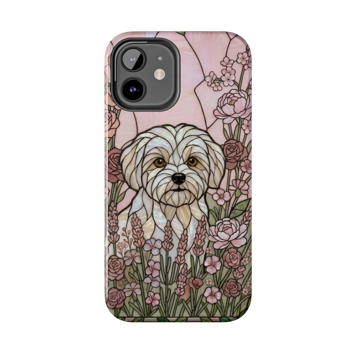 Maltese Stained Glass Style Tough Case — Rose Garden Theme