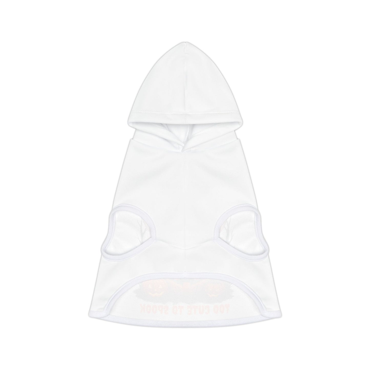 White hooded garment on a white background