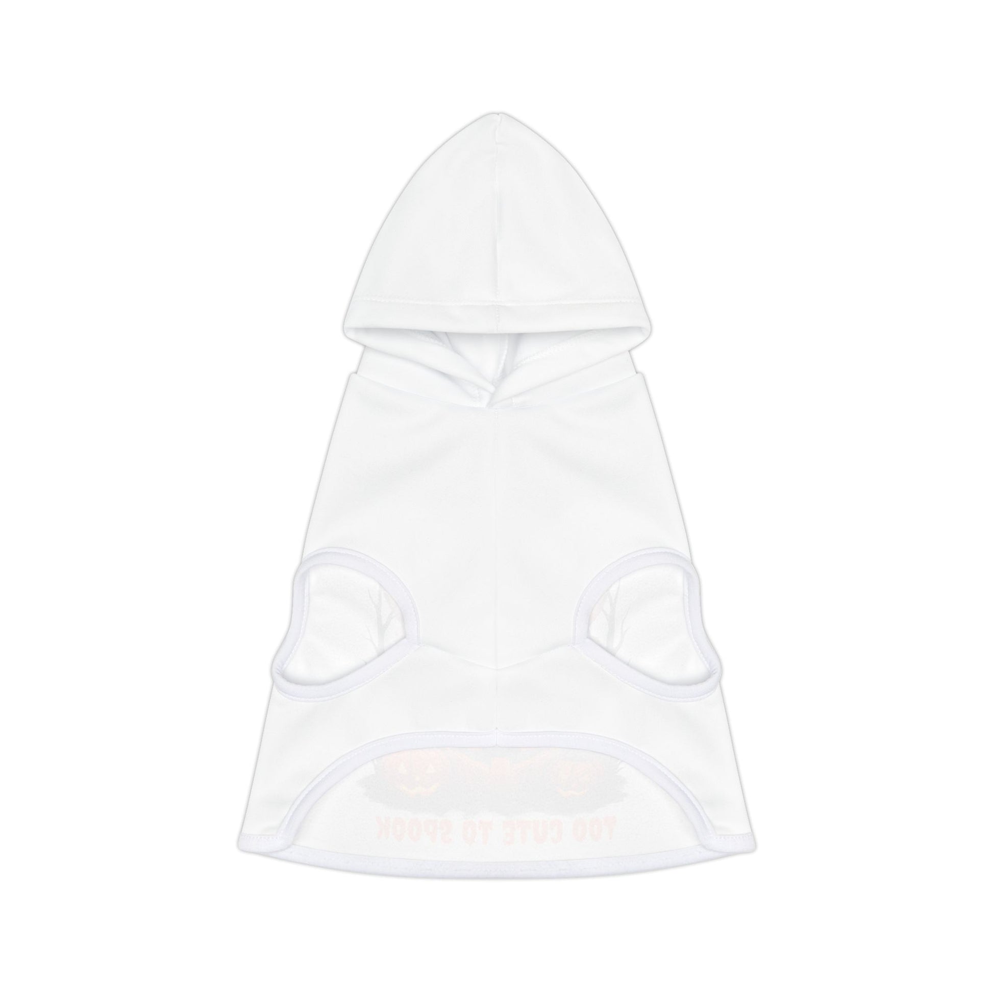 White hooded garment on a white background