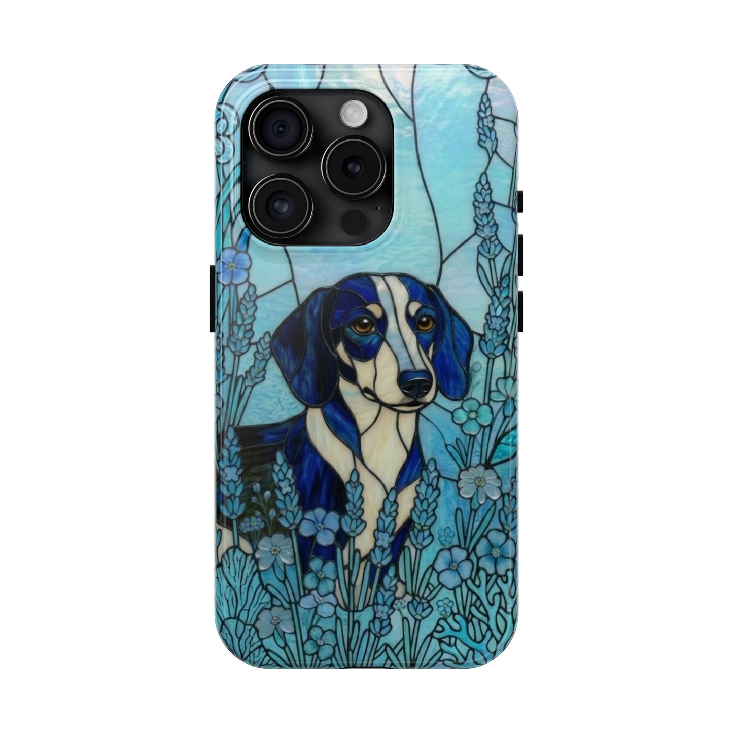 Dachshund Stained Glass Style Tough Case — Ocean Theme