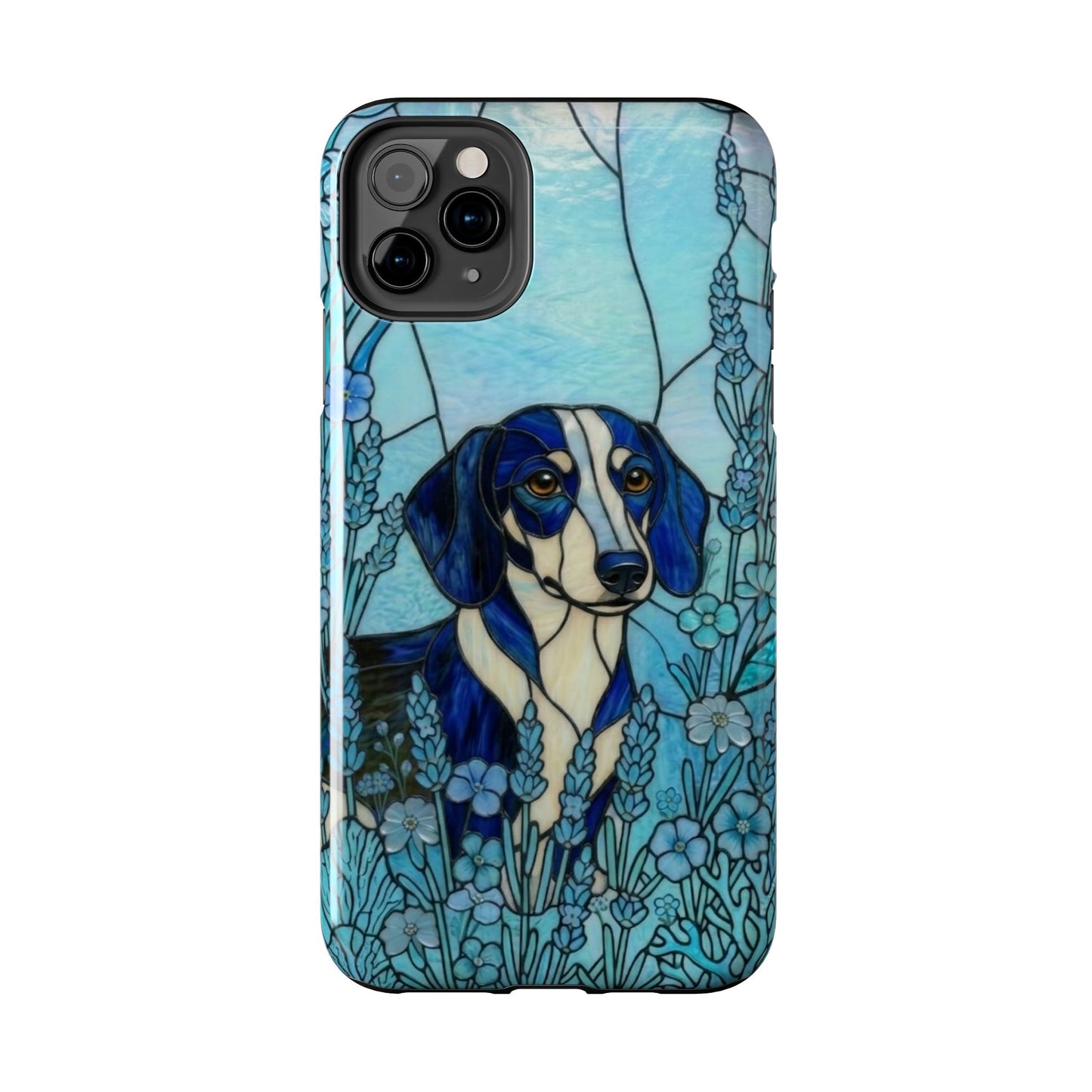 Dachshund Stained Glass Style Tough Case — Ocean Theme
