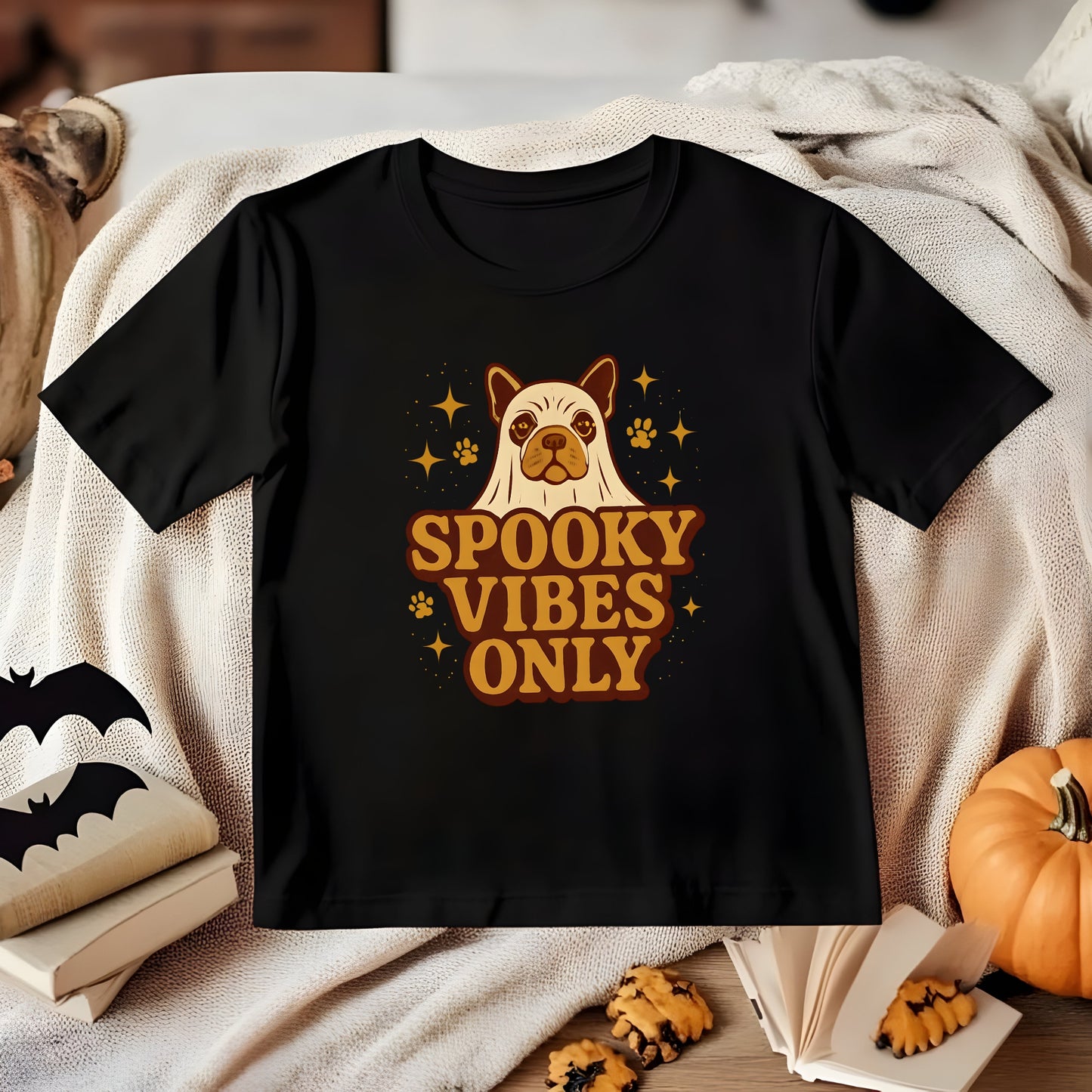 Spooky Vibes Only Halloween Unisex Premium Tee  Dog Lover Gift
