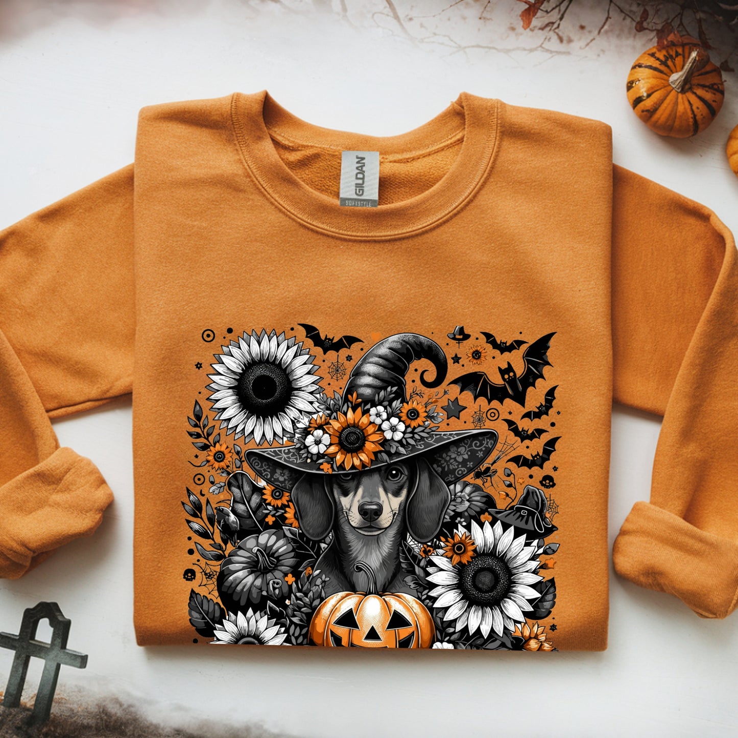 Too Cute to Spook – Halloween Dachshound Unisex Premium Sweatshirt