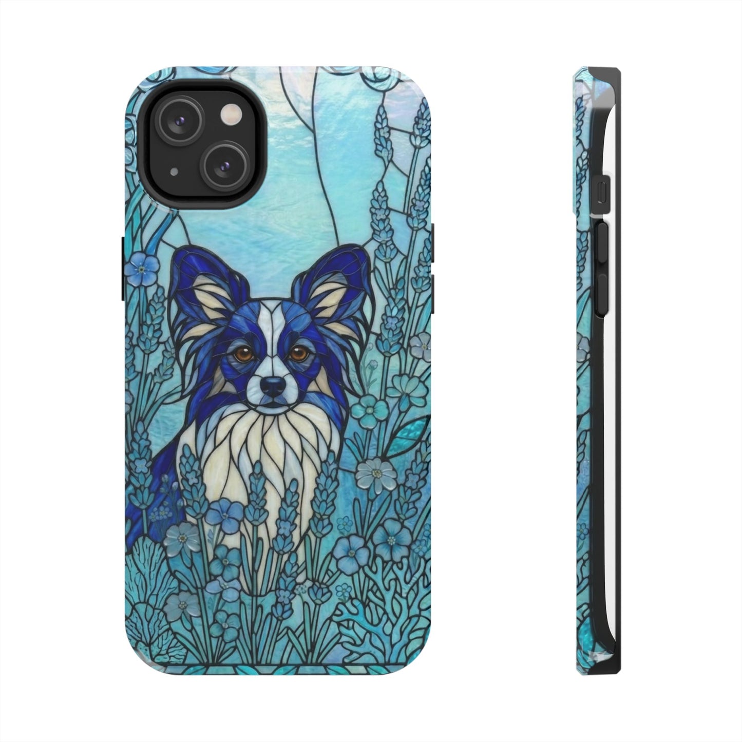 Papillon Stained Glass Style Tough Case — Ocean Blue Theme