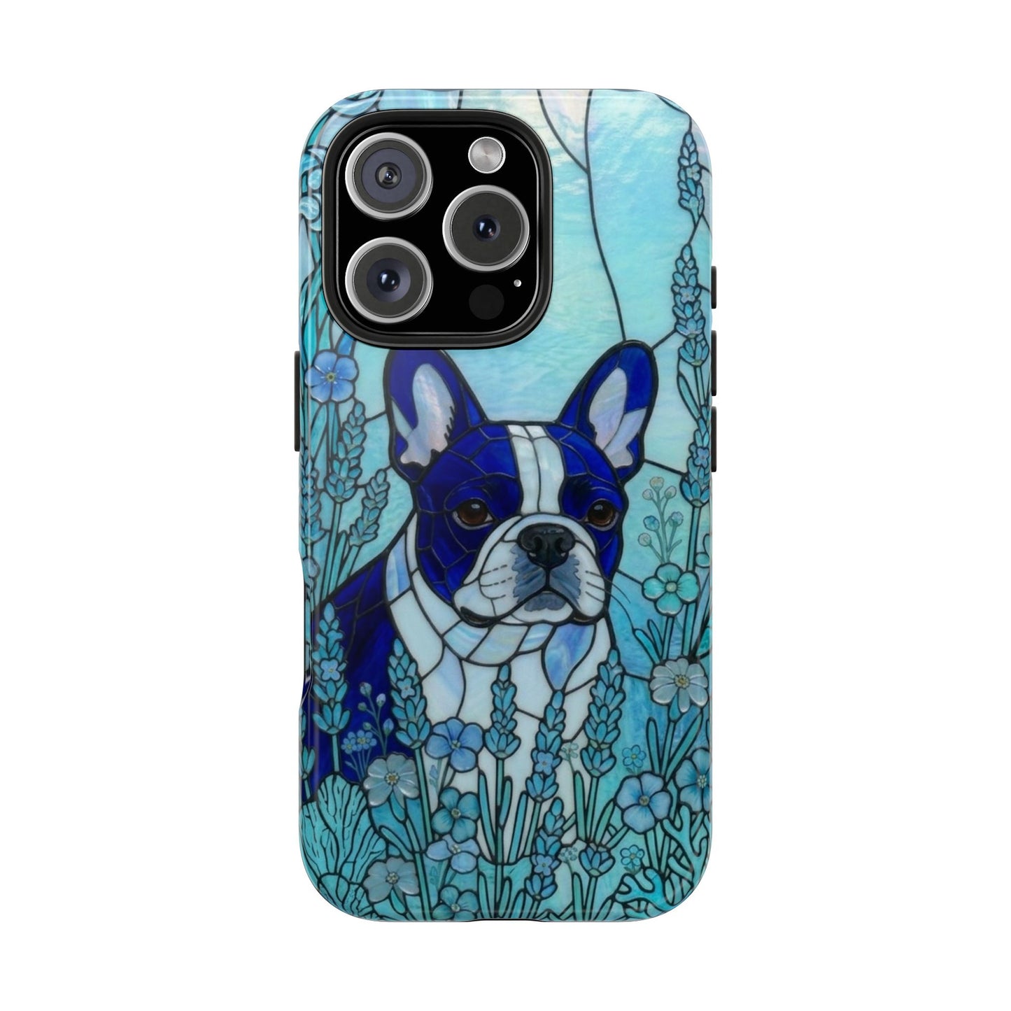 Frenchie Stained Glass Style Tough Case — Ocean Theme