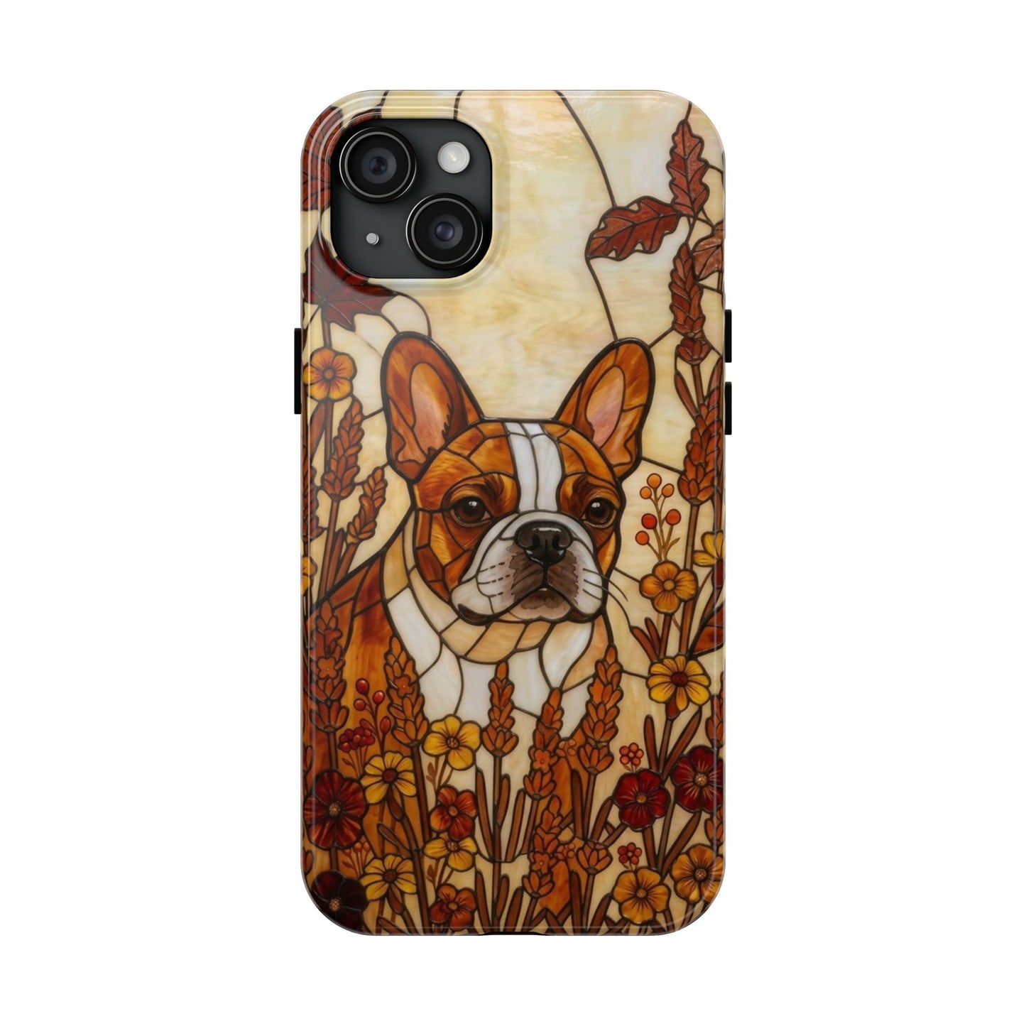 Frenchie Stained Glass Style Tough Case — Autumn Warmth Theme