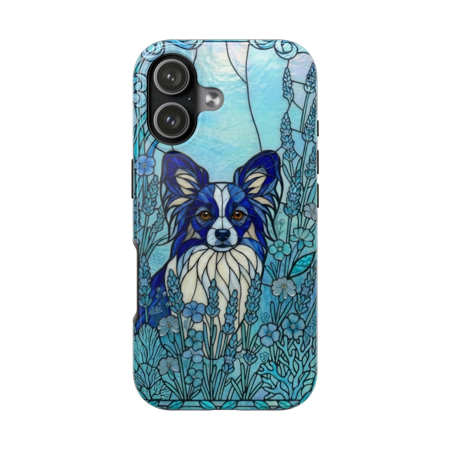 Papillon Stained Glass Style Tough Case — Ocean Blue Theme
