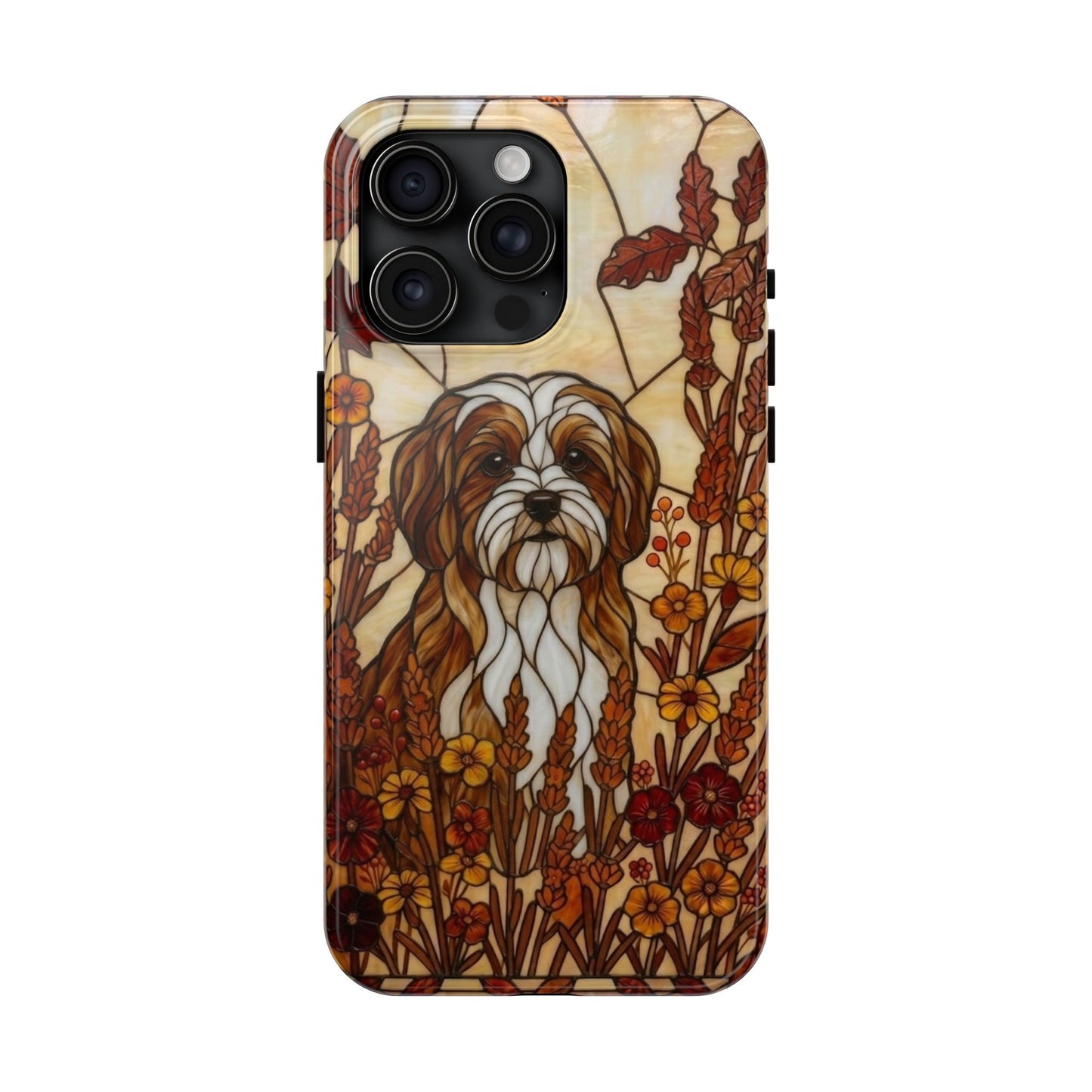 Maltese Stained Glass Style Tough Case — Autumn Warmth Theme