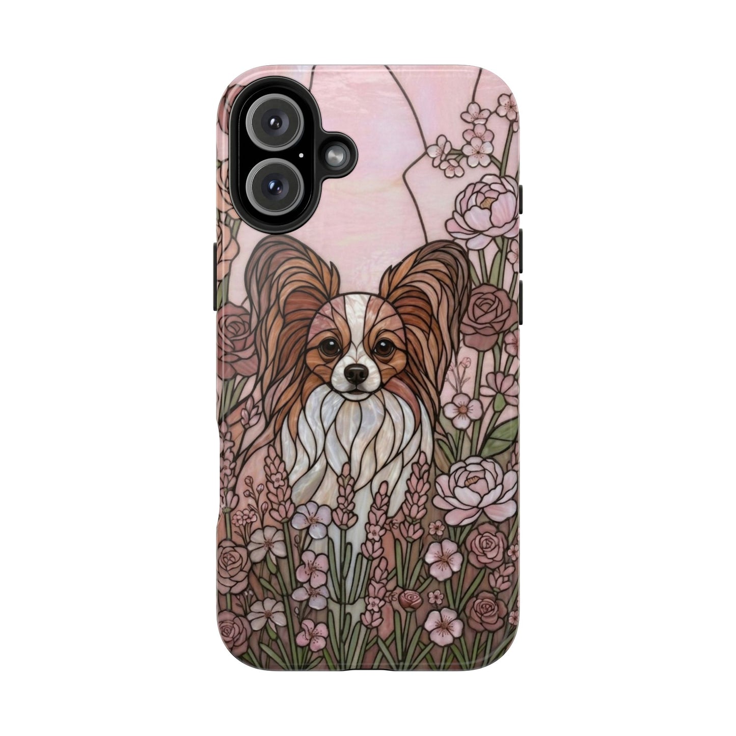 Papillon Stained Glass Style Tough Case — Rose Garden Theme