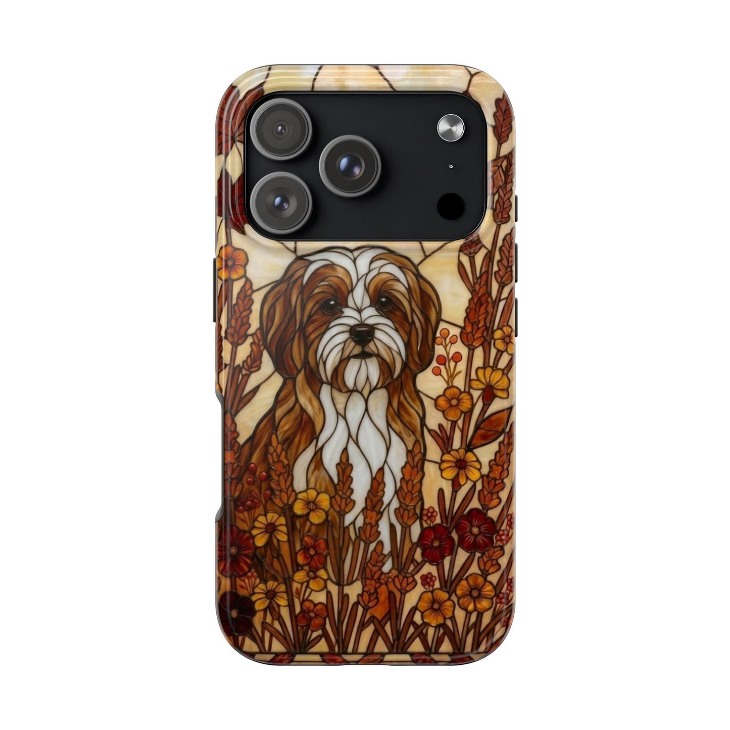 Maltese Stained Glass Style Tough Case — Autumn Warmth Theme