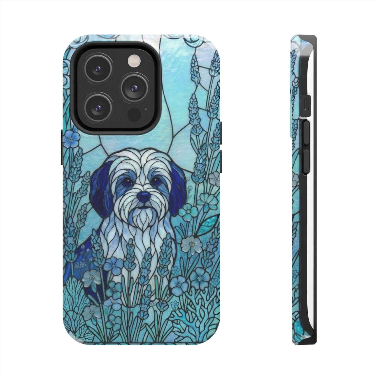 Maltese Stained Glass Style Tough Case — Ocean Blue Theme