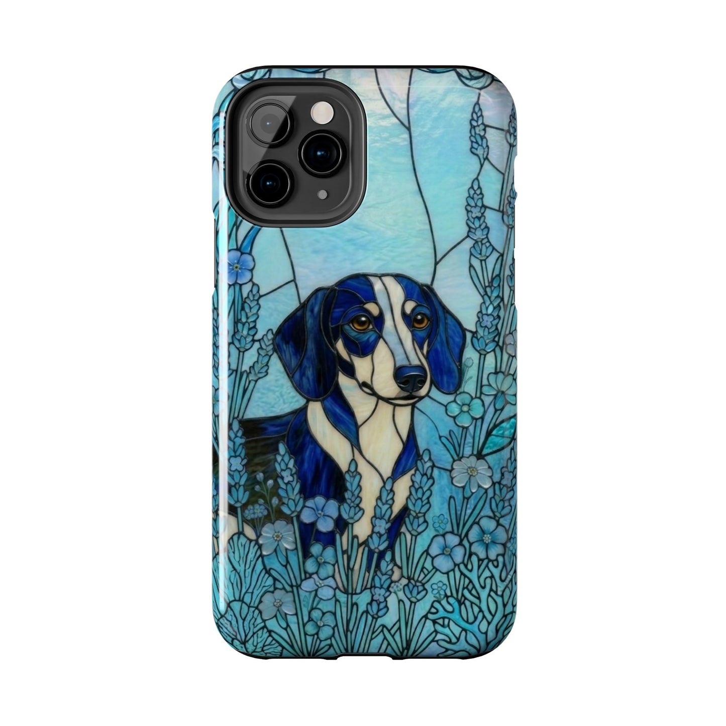 Dachshund Stained Glass Style Tough Case — Ocean Theme