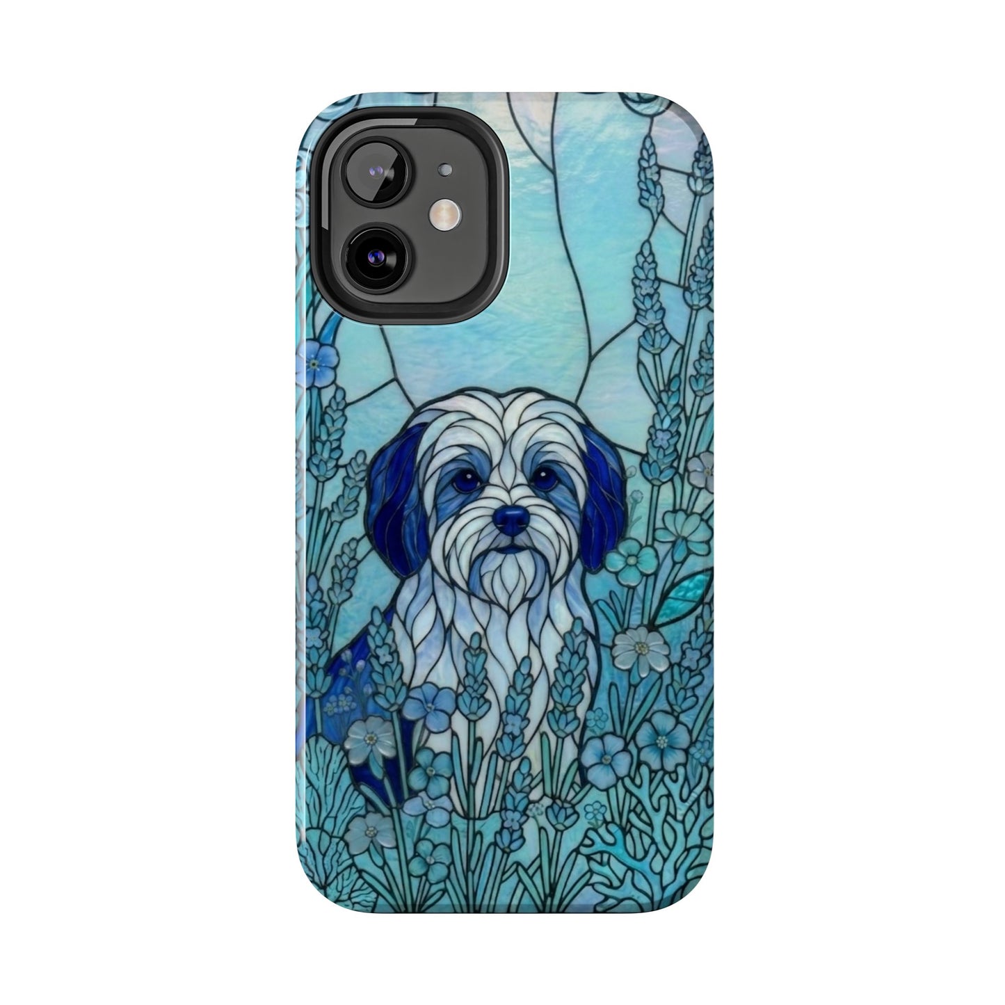 Maltese Stained Glass Style Tough Case — Ocean Blue Theme