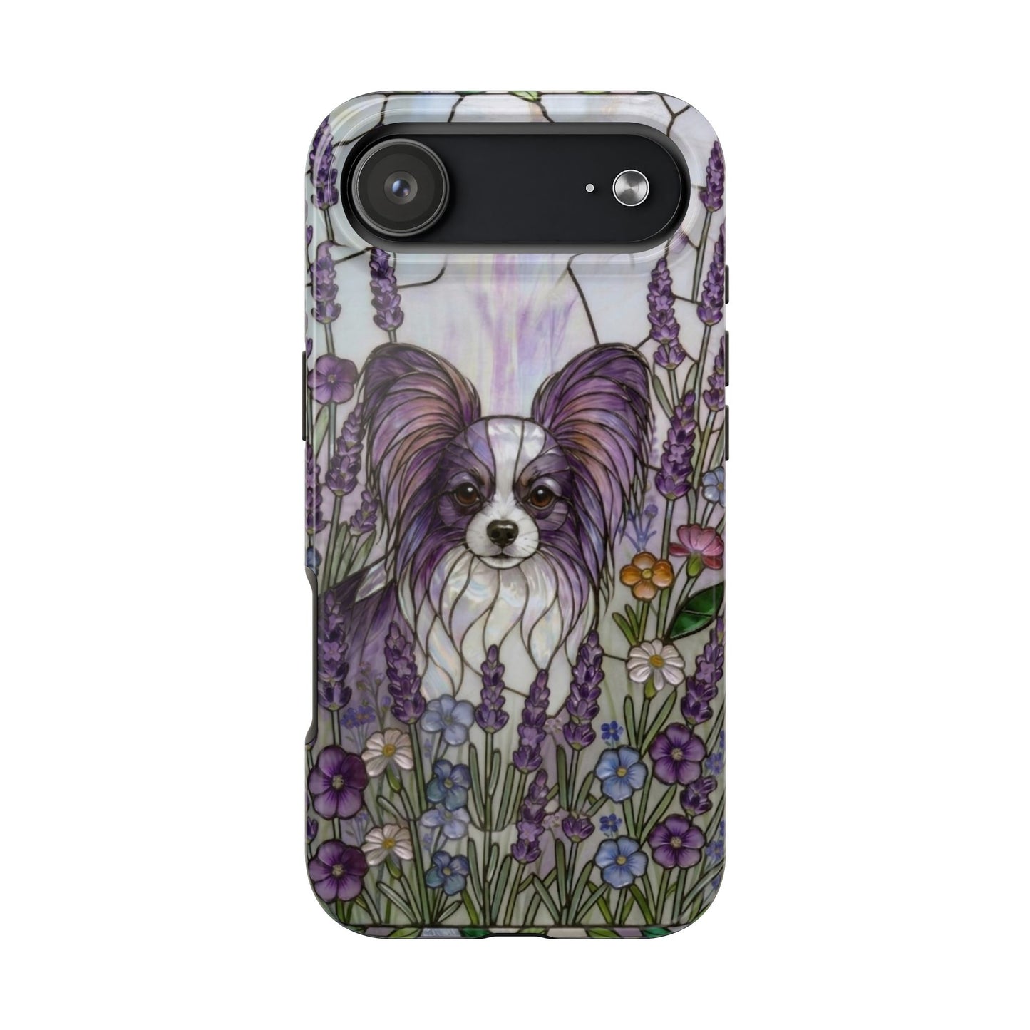 Papillon Stained Glass Style Tough Case — Lavender Floral Theme