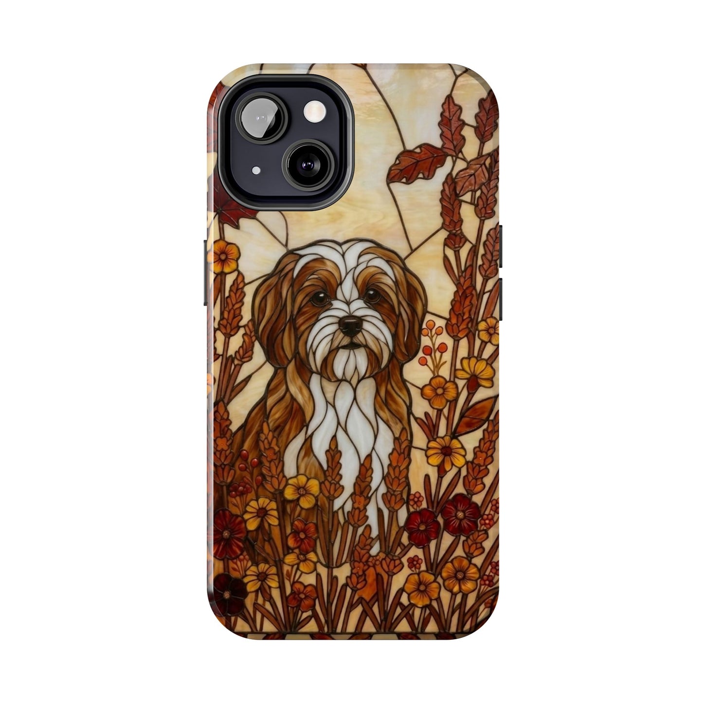 Maltese Stained Glass Style Tough Case — Autumn Warmth Theme