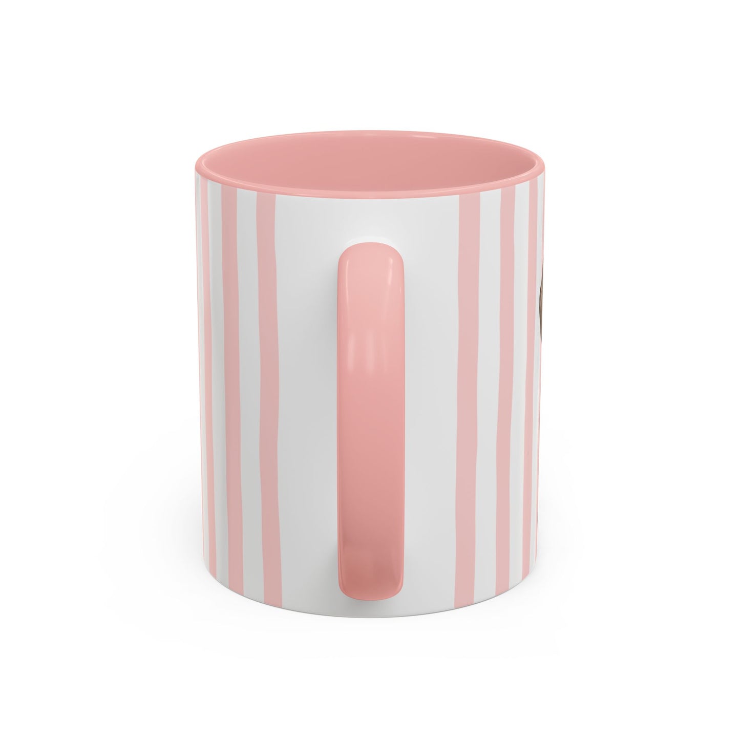 Cute Light Pink Striped Toy Poodle Ceramic Cup