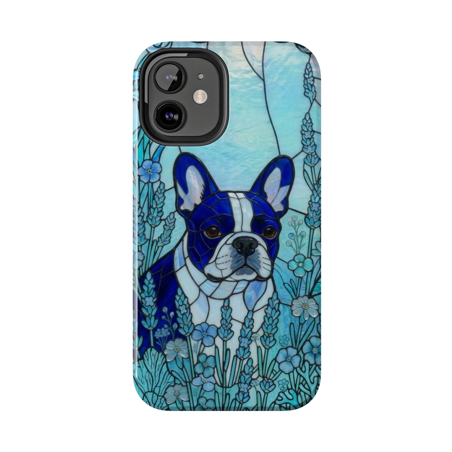 Frenchie Stained Glass Style Tough Case — Ocean Theme