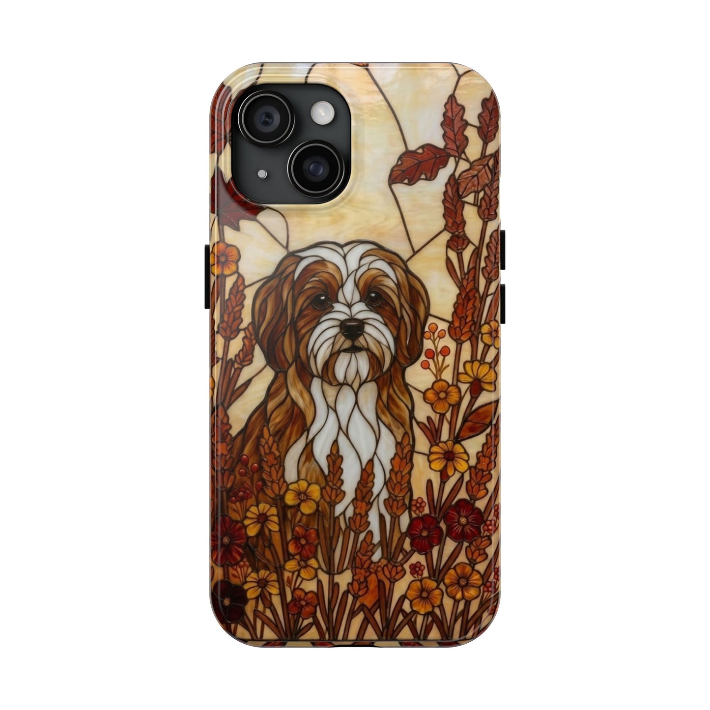 Maltese Stained Glass Style Tough Case — Autumn Warmth Theme