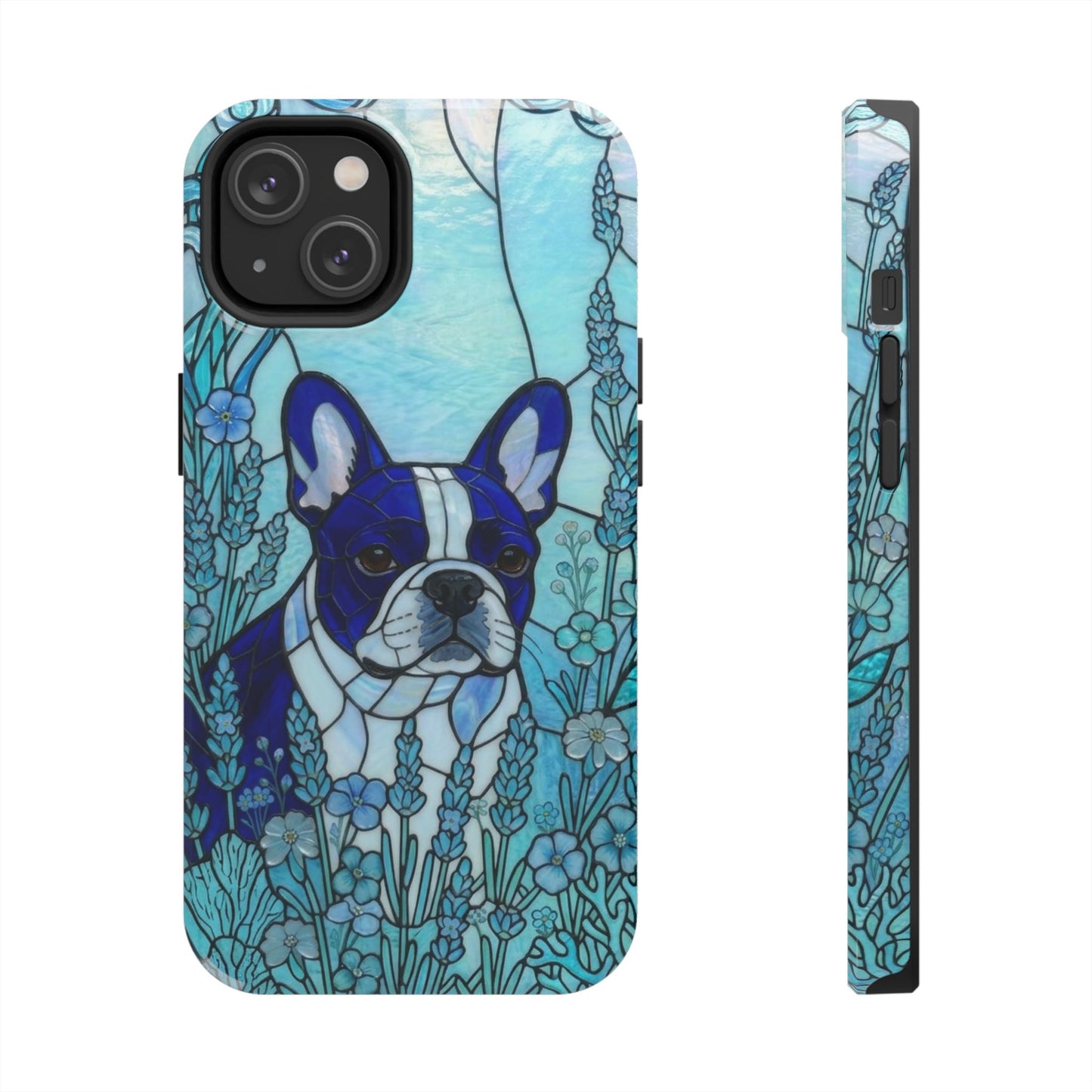 Frenchie Stained Glass Style Tough Case — Ocean Theme