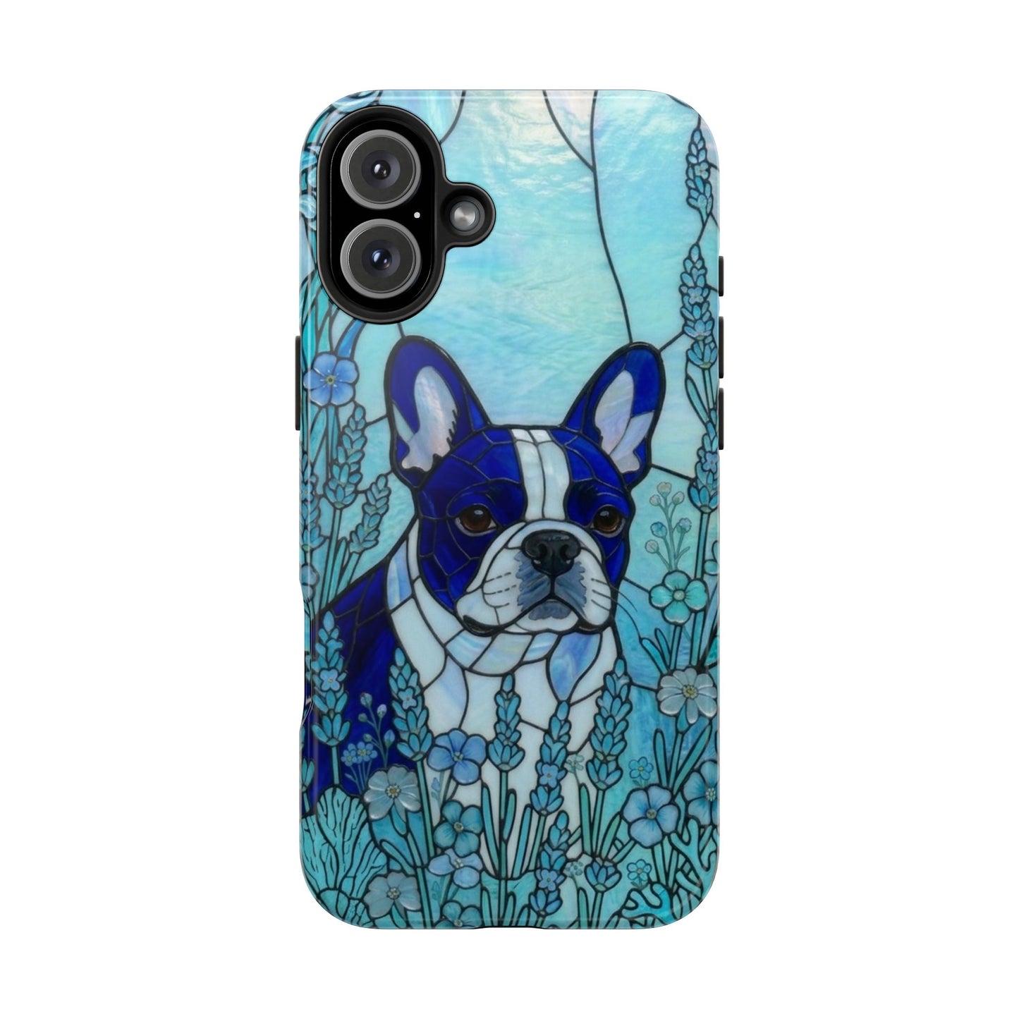 Frenchie Stained Glass Style Tough Case — Ocean Theme