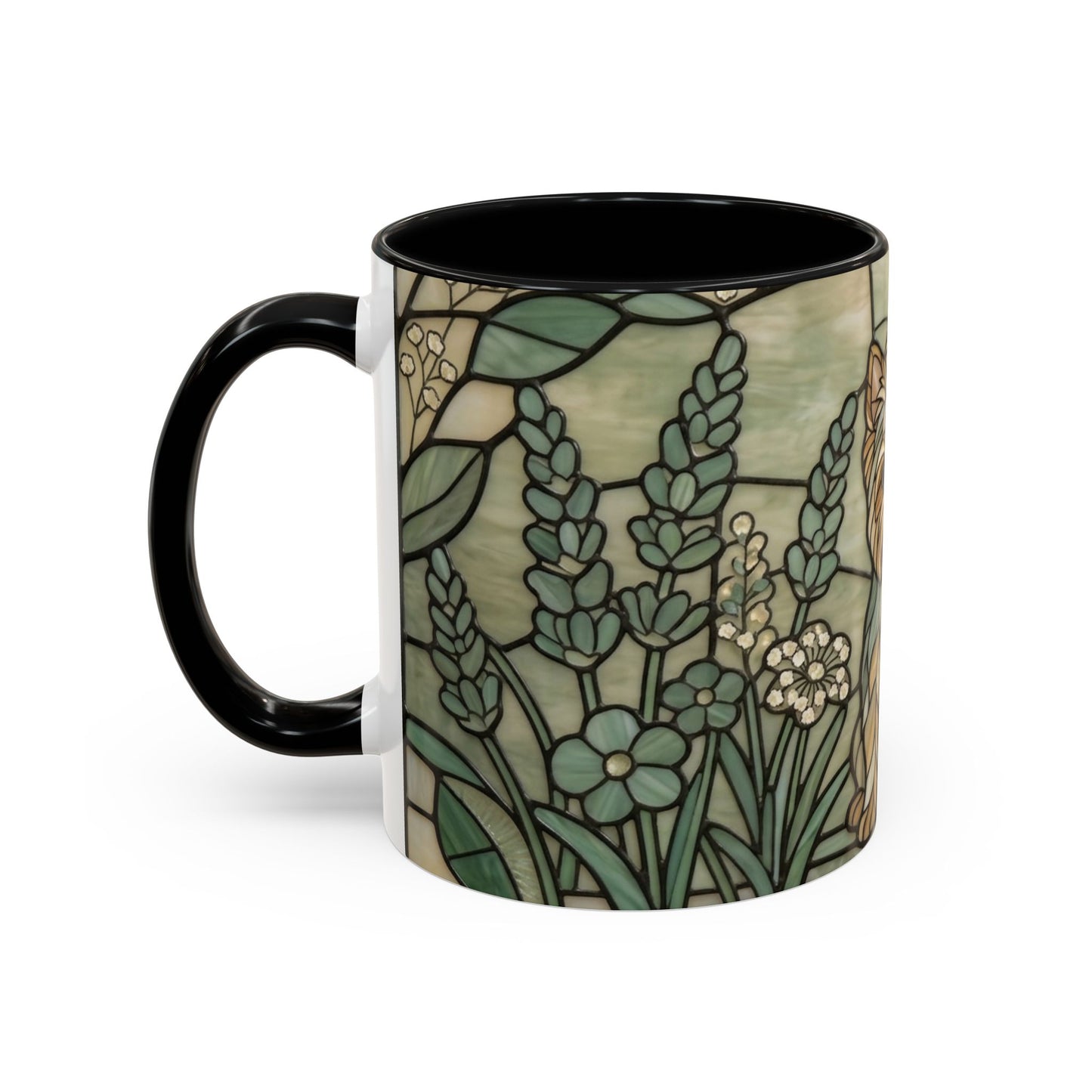 Mug with floral design on a white background