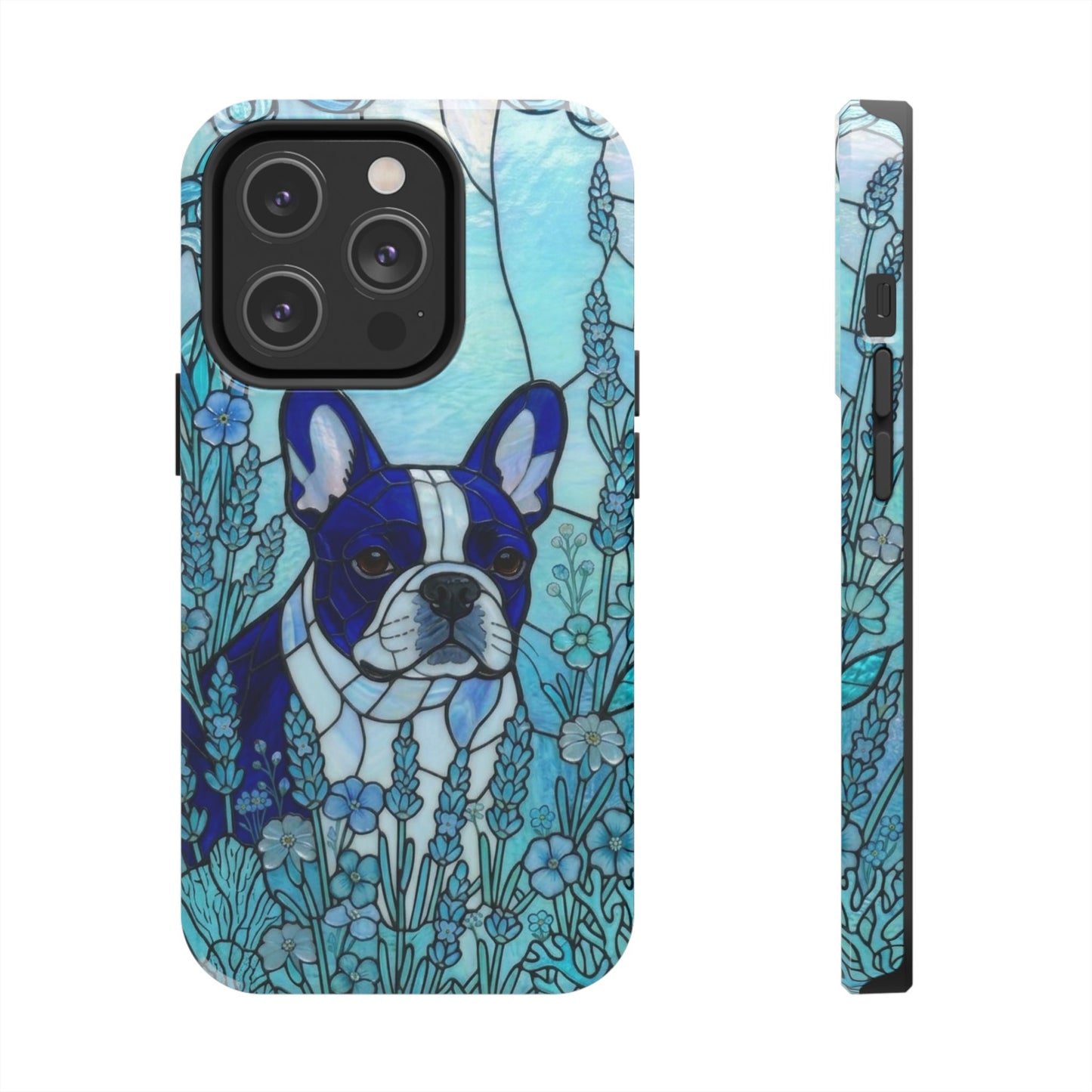 Frenchie Stained Glass Style Tough Case — Ocean Theme