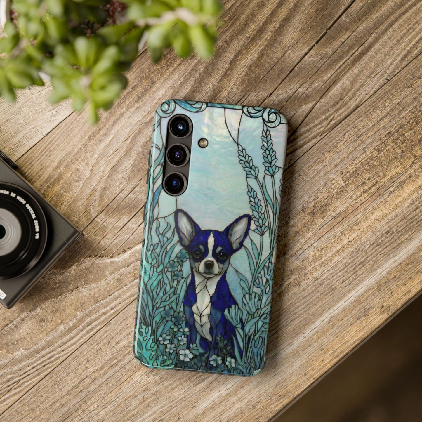 Chihuahua Stained Glass Style Tough Case — Alert & True Theme