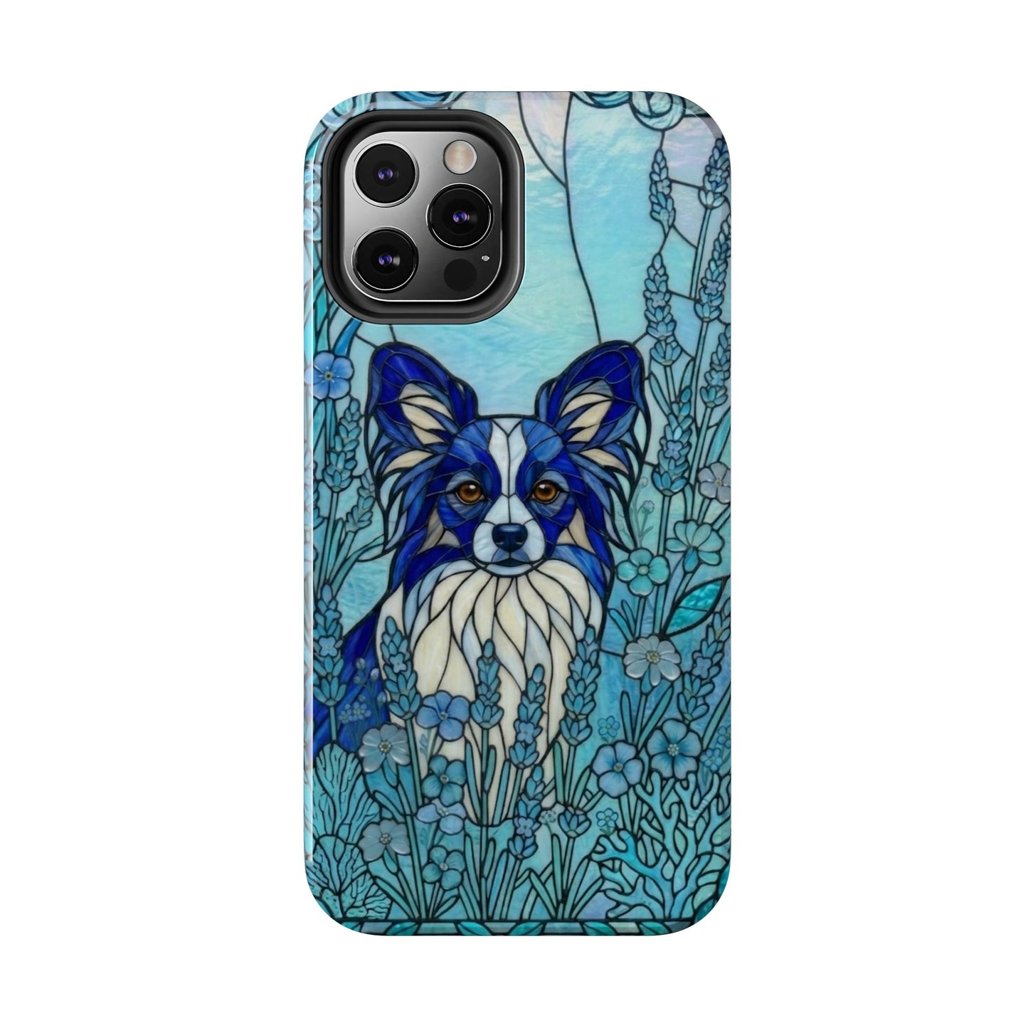 Papillon Stained Glass Style Tough Case — Ocean Blue Theme