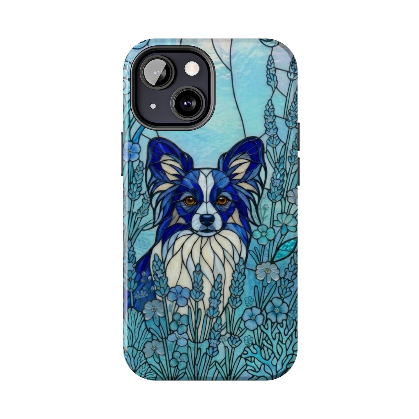 Papillon Stained Glass Style Tough Case — Ocean Blue Theme