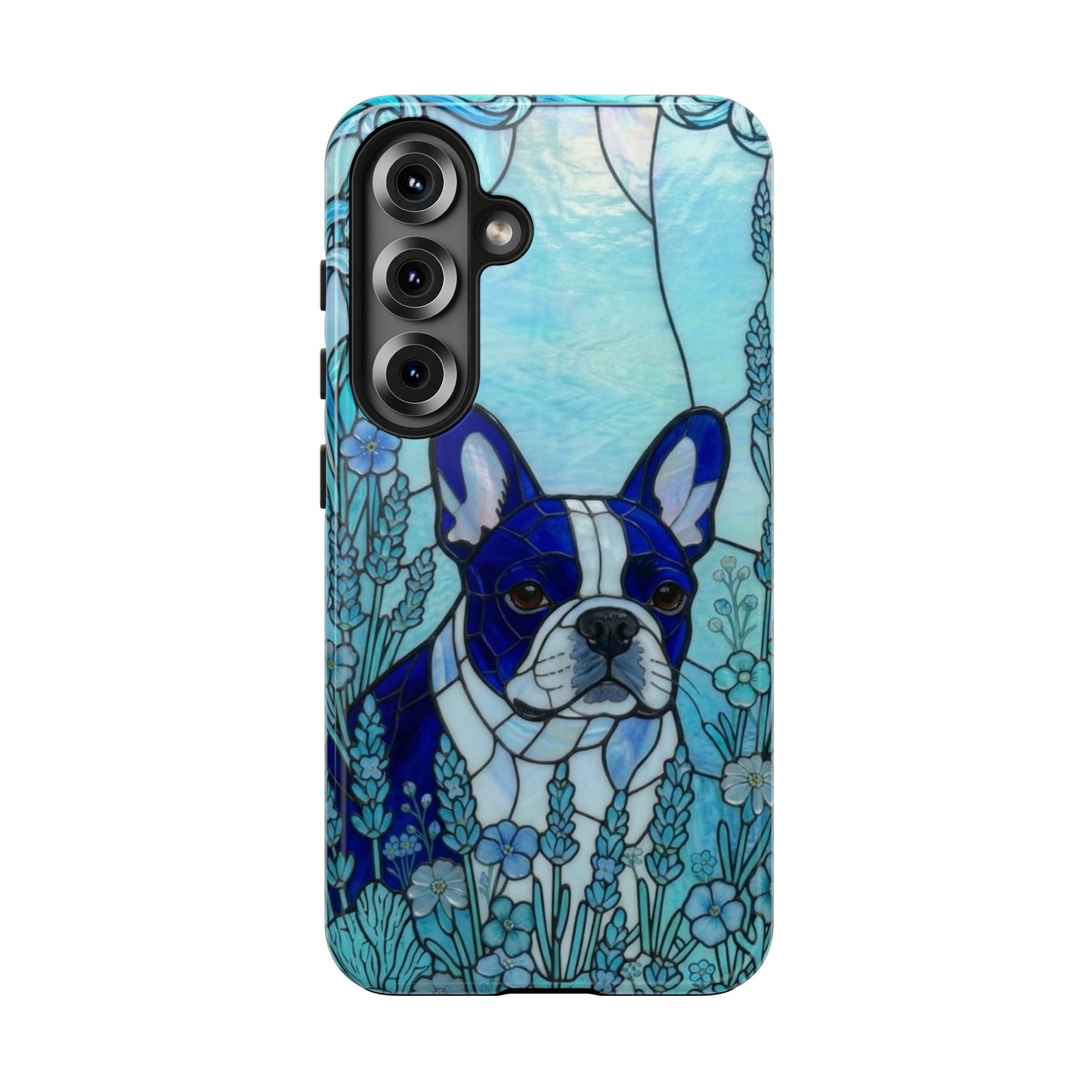 Frenchie Stained Glass Style Tough Case — Ocean Theme