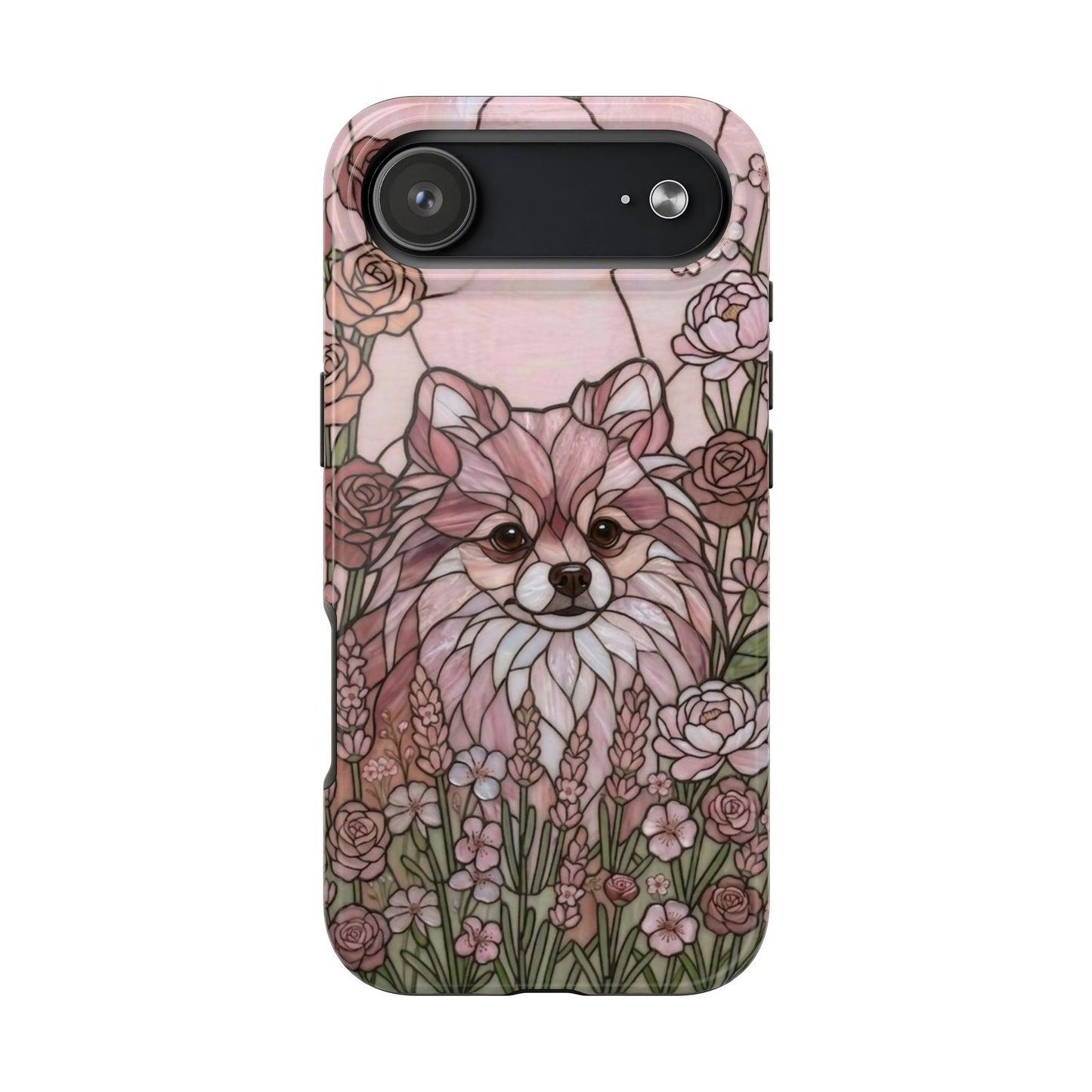Shih Tzu Stained Glass Style Tough Case — Rose Garden Theme