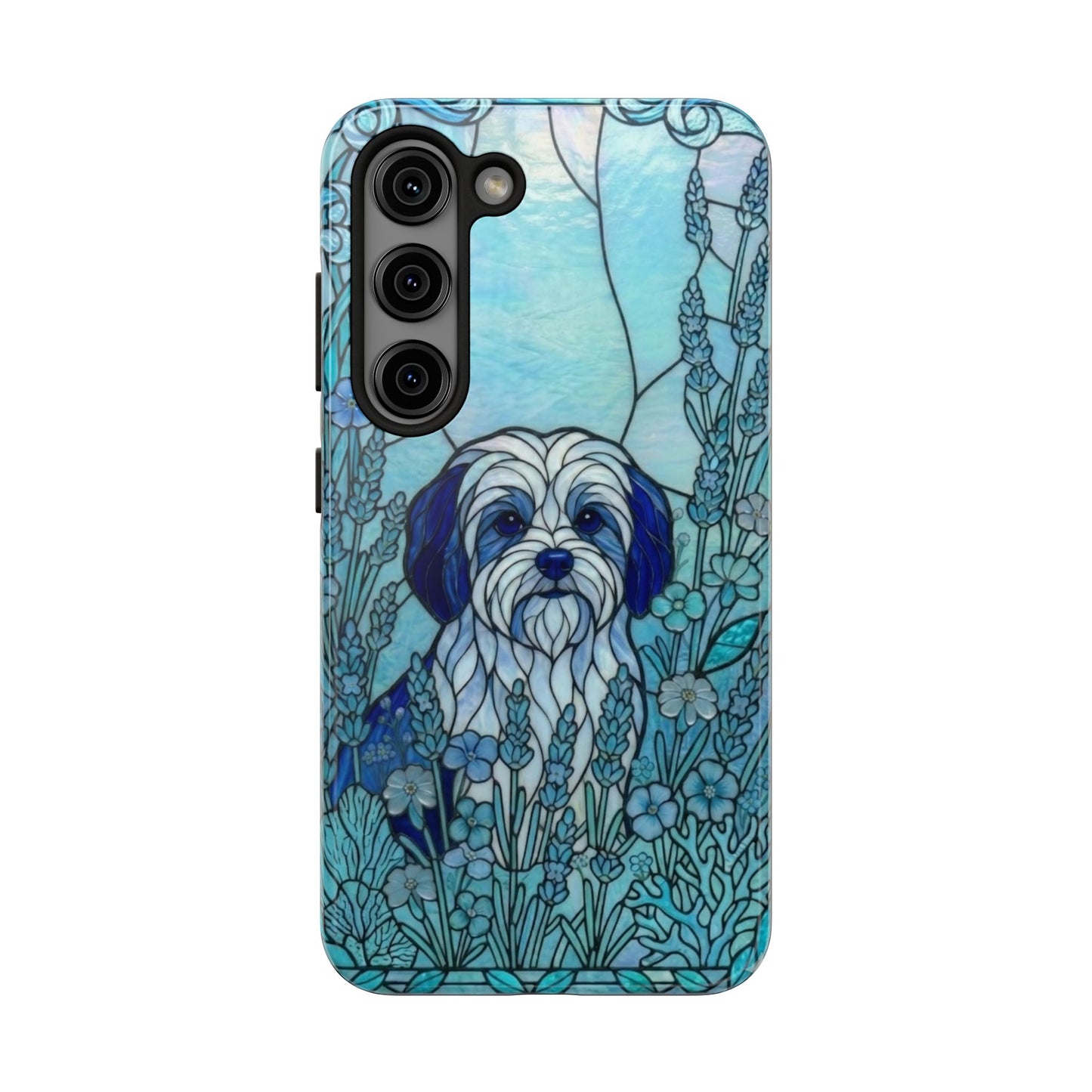 Maltese Stained Glass Style Tough Case — Ocean Blue Theme