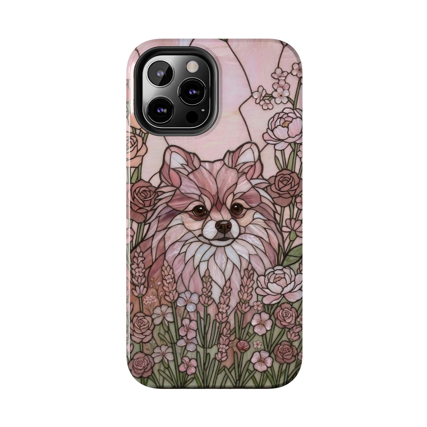 Shih Tzu Stained Glass Style Tough Case — Rose Garden Theme
