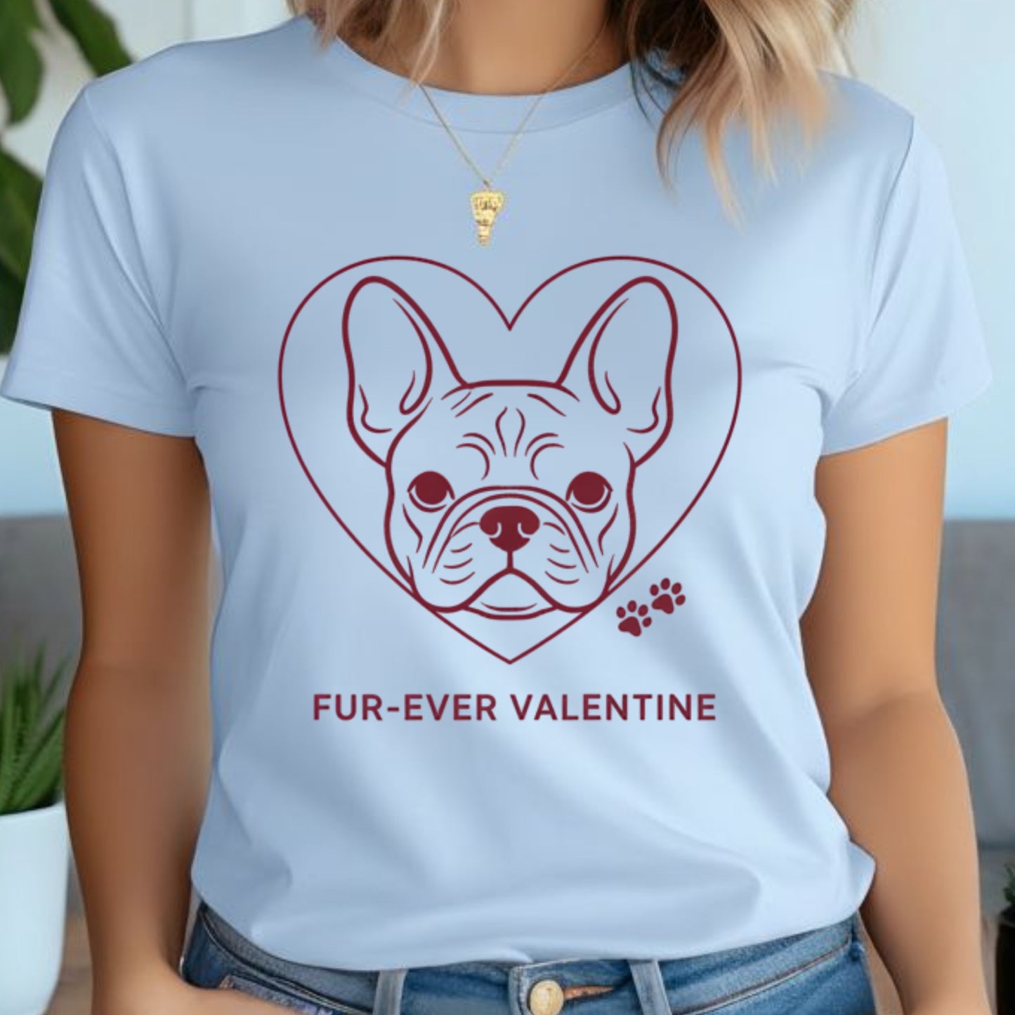 Fur‑Ever Valentine Frenchie Premium Tee