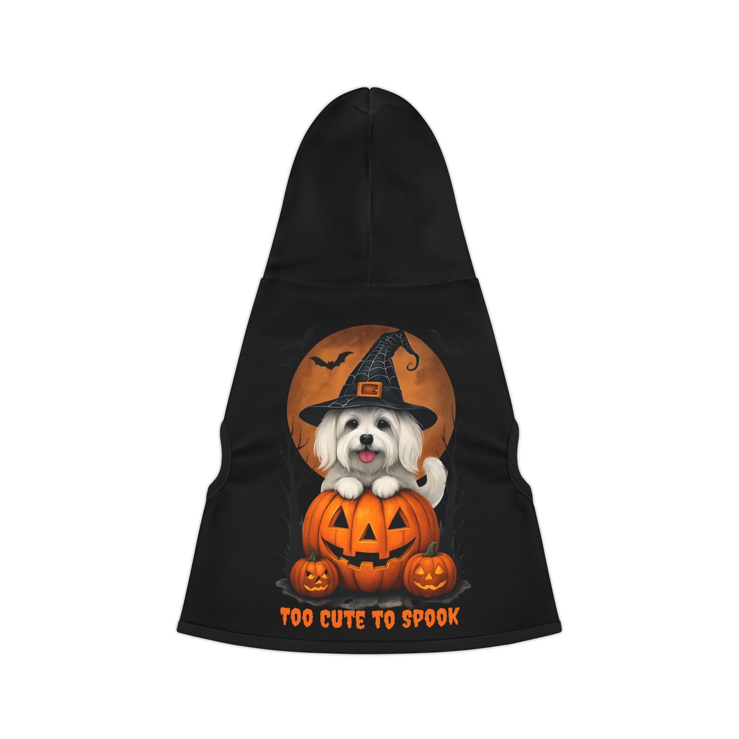 Cute Maltese Black Halloween Dog Hoodie – Too Cute to Spook!