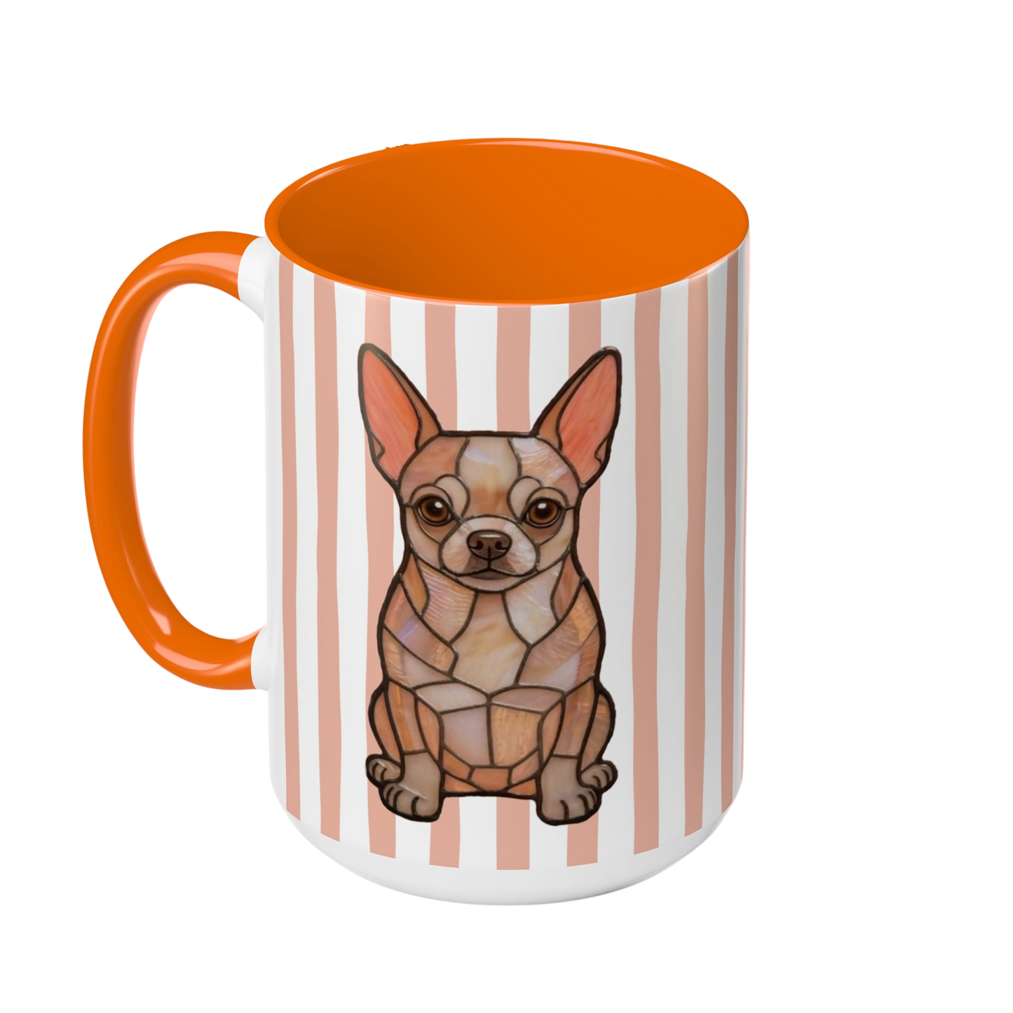 Cute light Orange Striped Chihuahua Ceramic Cup
