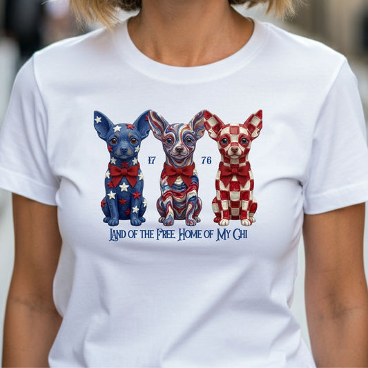 Chihuahua Patriotic Free Land Premium Tee