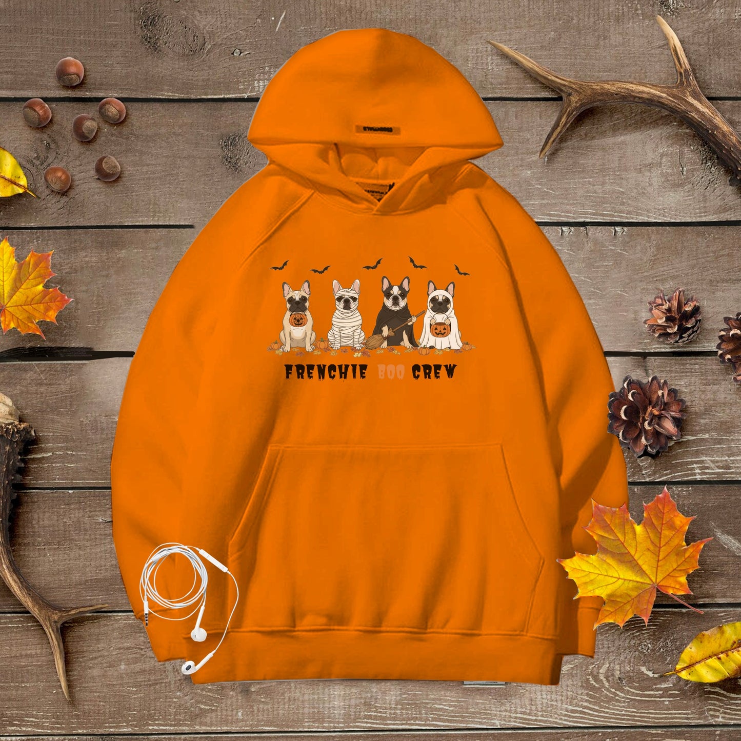 Spooky Frenchie Halloween Premium Unisex Hoodie – Frenchie Boo Crew