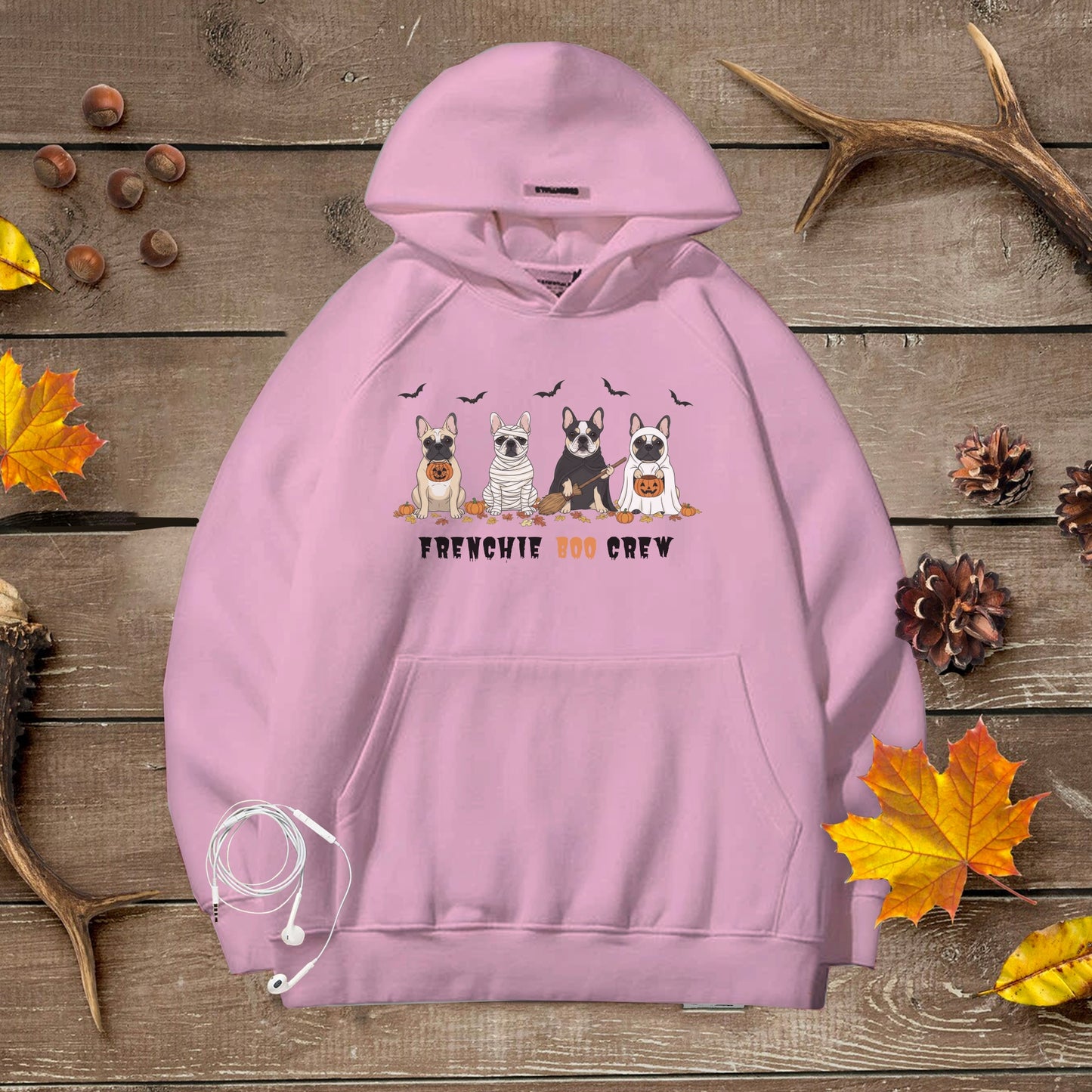Spooky Frenchie Halloween Premium Unisex Hoodie – Frenchie Boo Crew