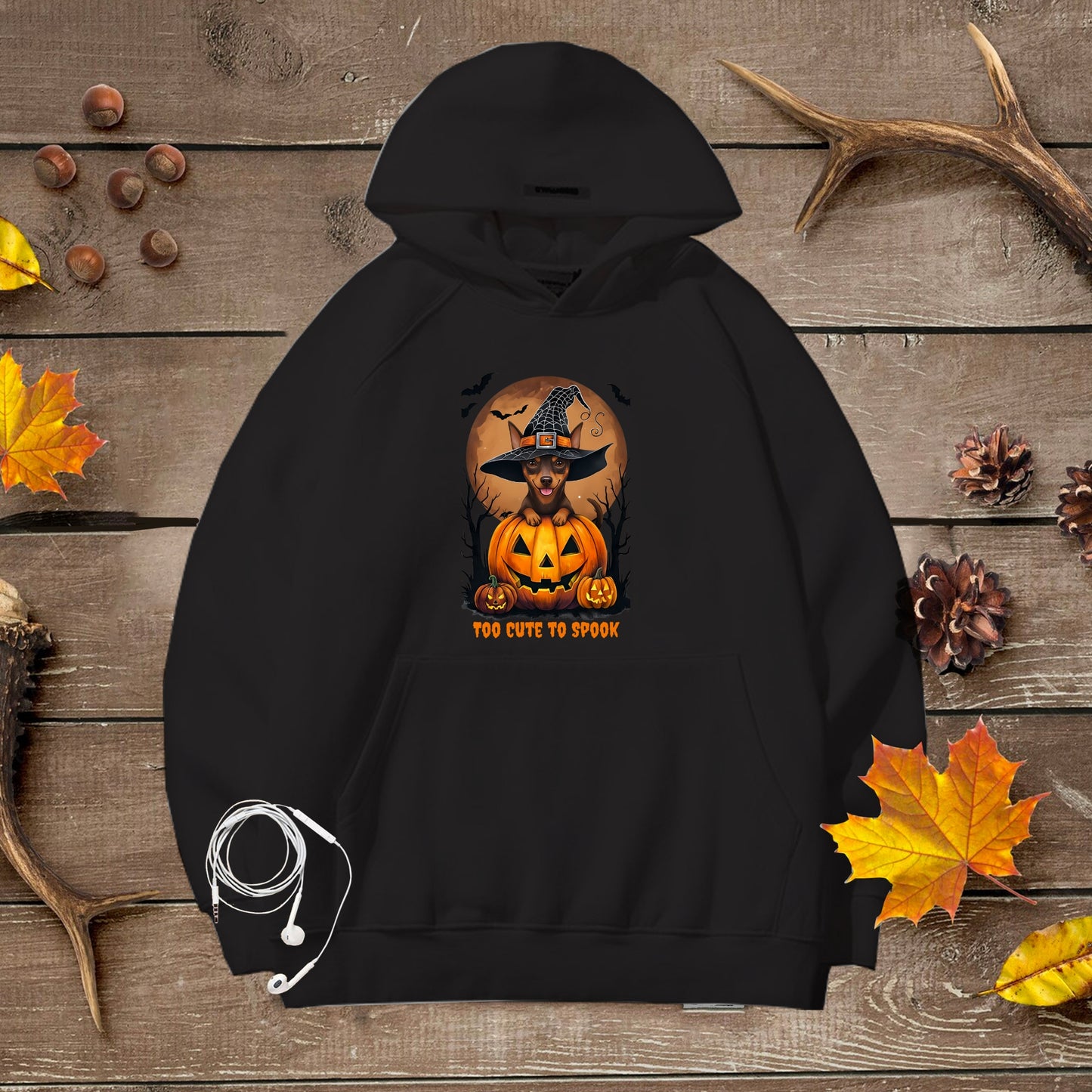Cute Halloween Unisex Premium Hoodie Mini Pinscher Witch